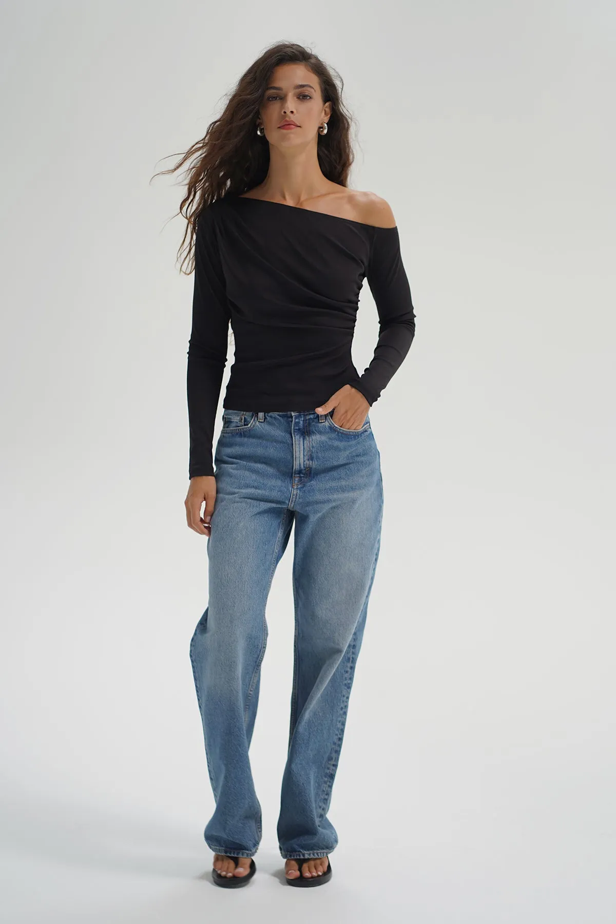 Panama Drape Top - Liquid Onyx sold by LNA