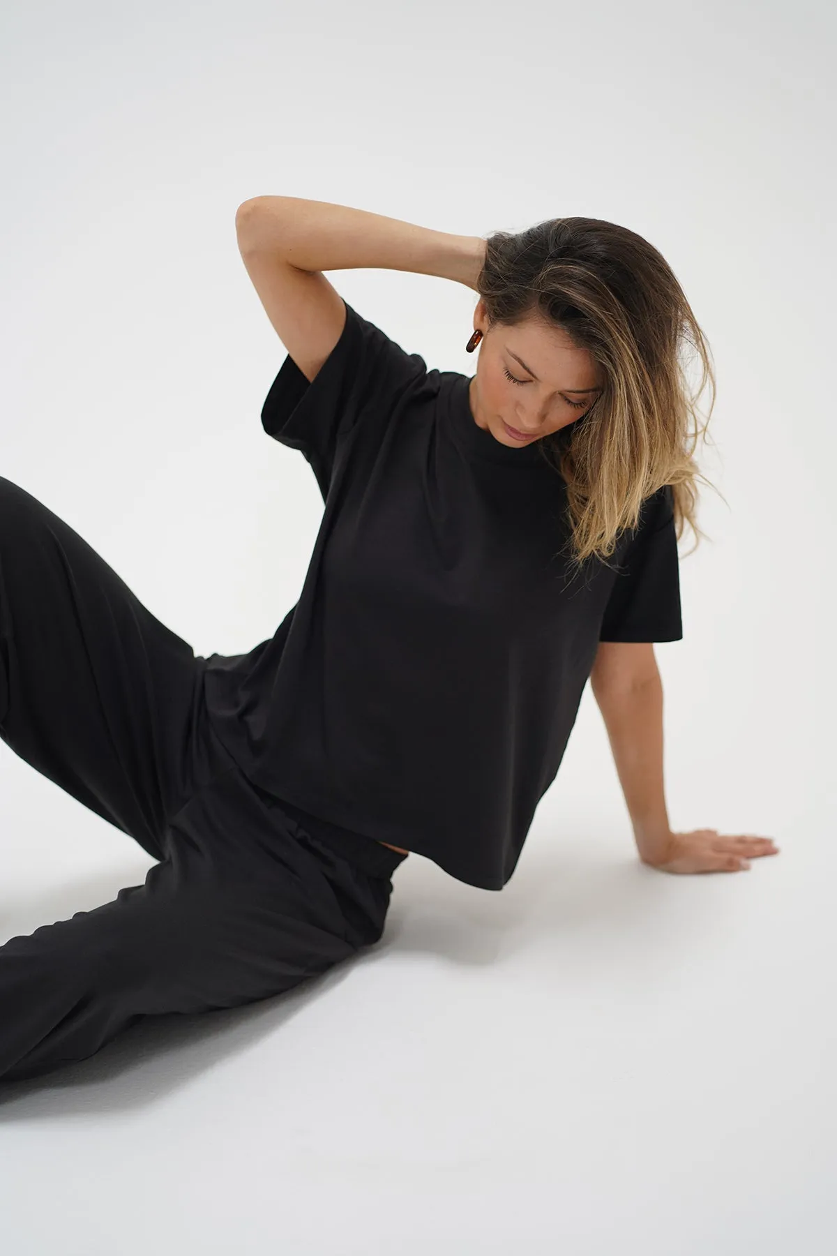 Ava Oversized Spandex Jersey Tee - Black sold by LNA product image thumbnail 3
