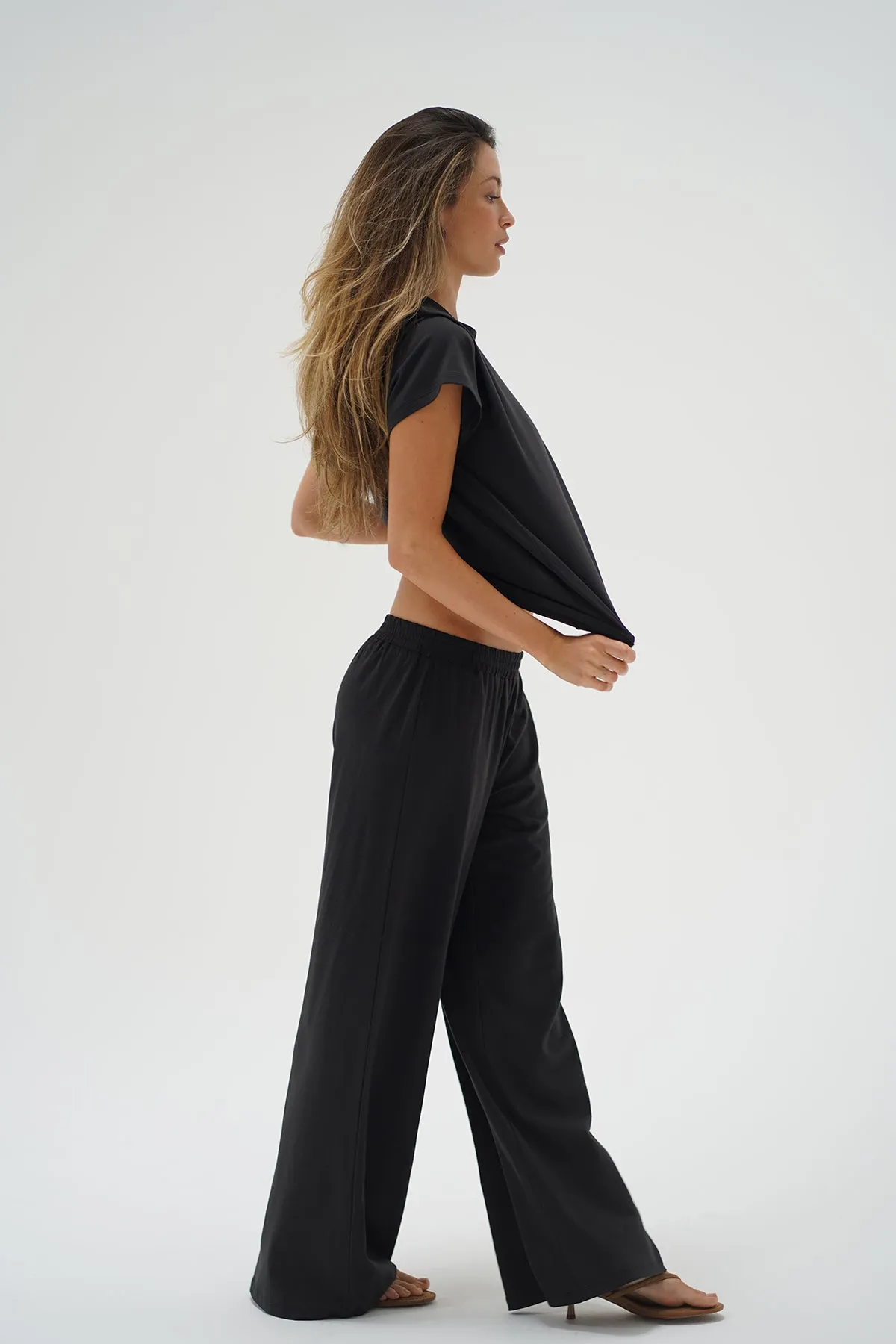 Ava Oversized Spandex Jersey Tee - Black sold by LNA product image thumbnail 4