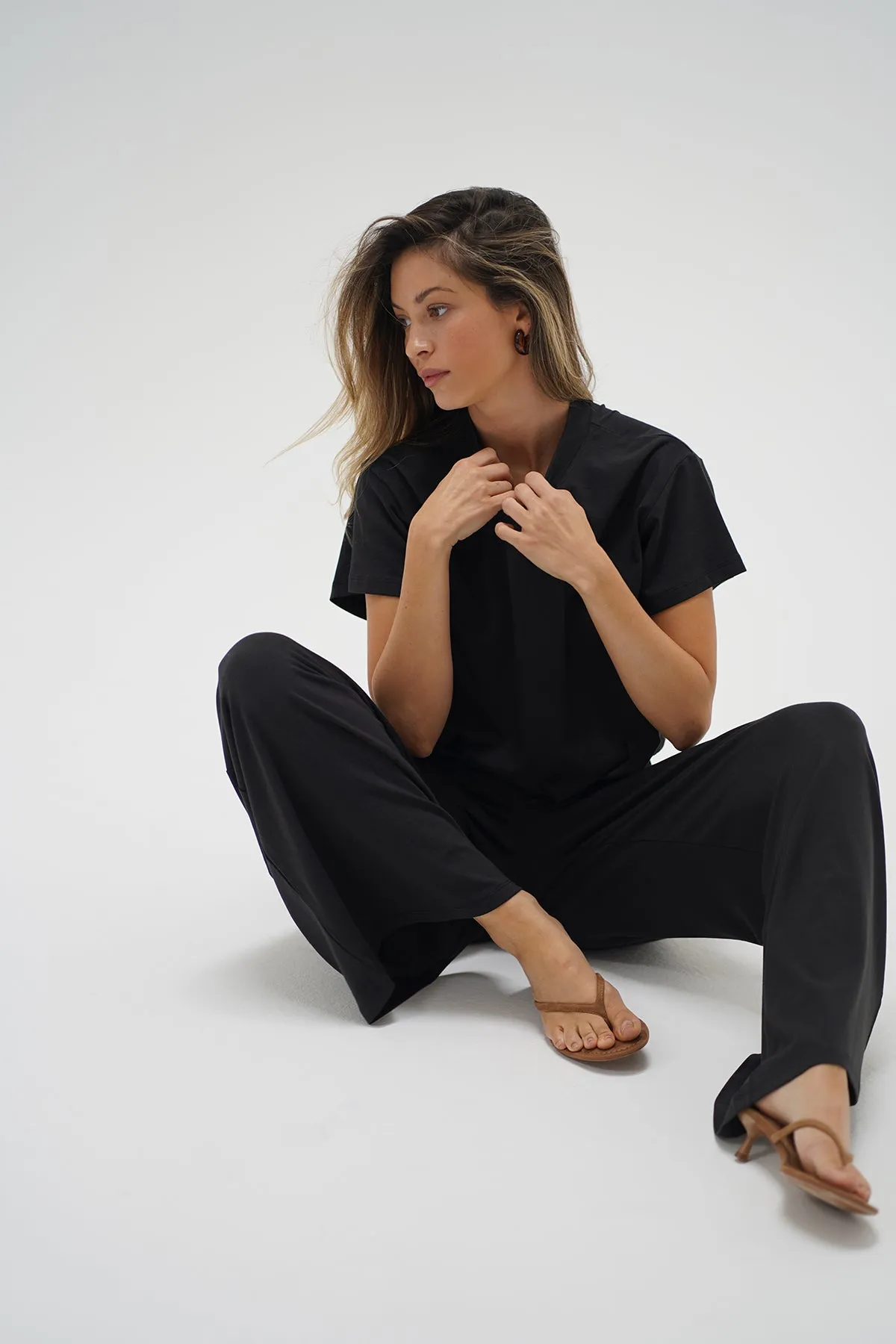 Ava Oversized Spandex Jersey Tee - Black sold by LNA product image thumbnail 2