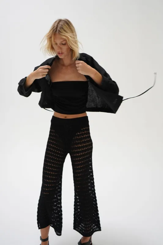 Bianca Crochet Pant - Black sold by LNA