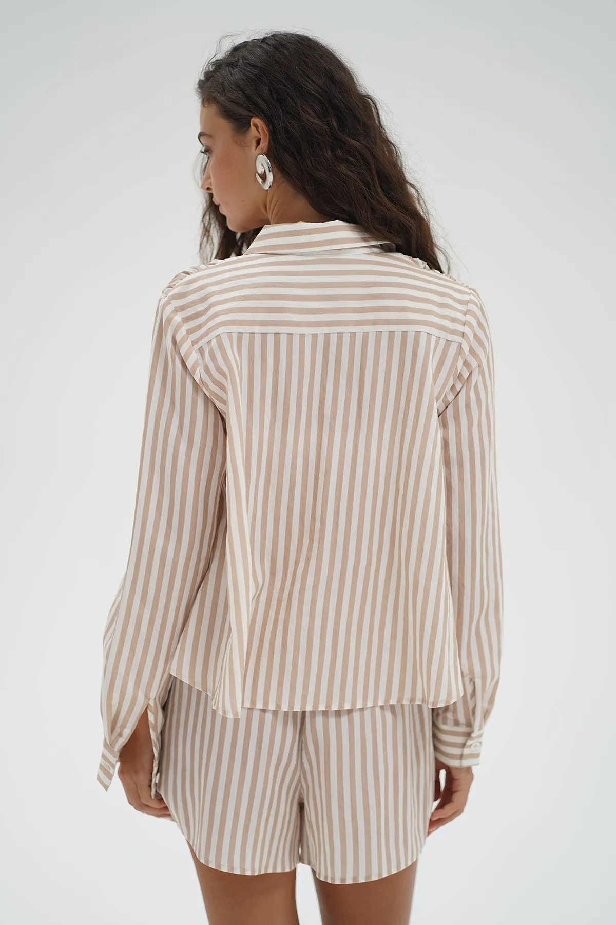 Bondi Button Up Blouse - Sandbar Stripe sold by LNA product image thumbnail 4