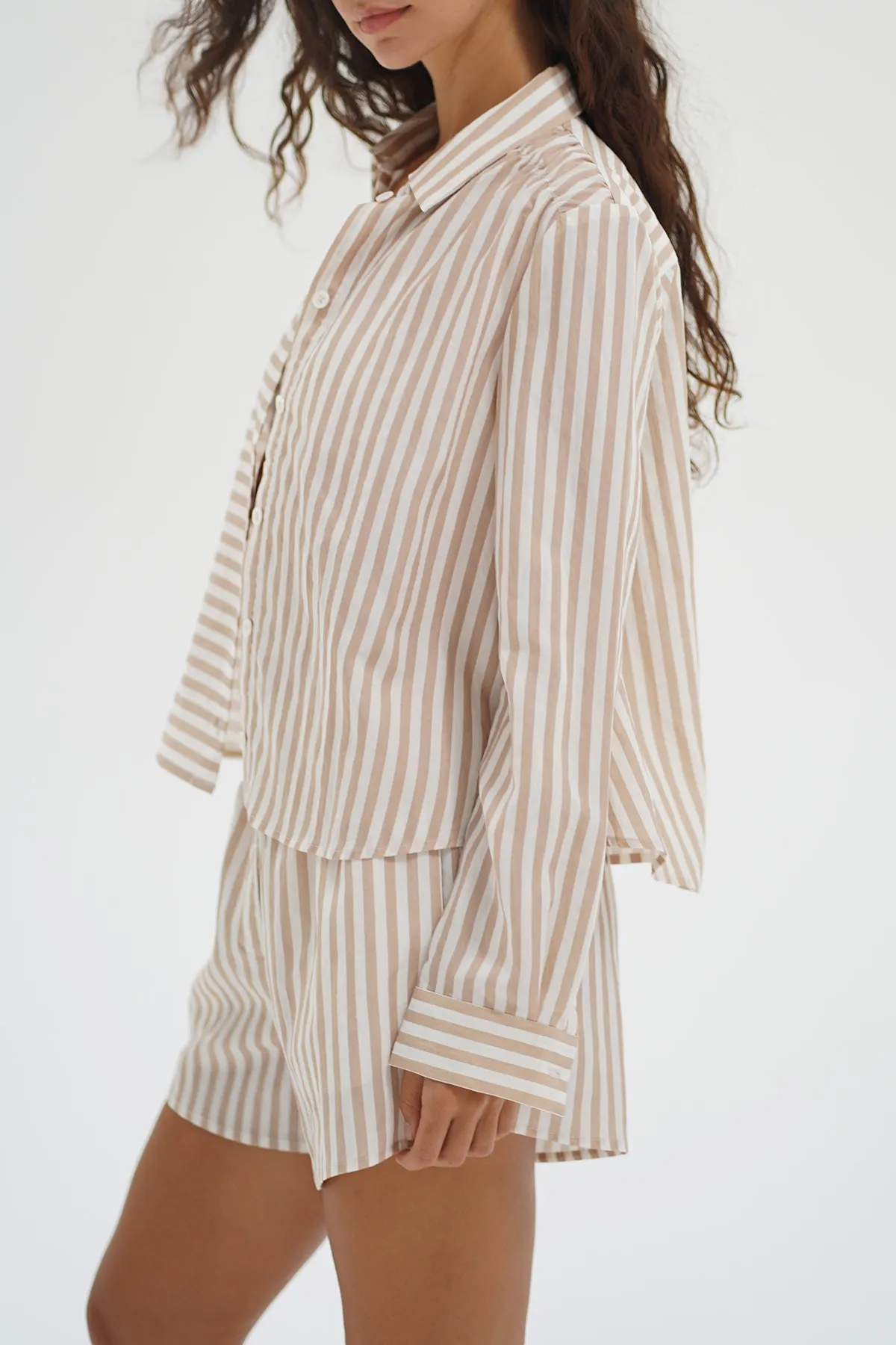 Bondi Button Up Blouse - Sandbar Stripe sold by LNA product image thumbnail 2