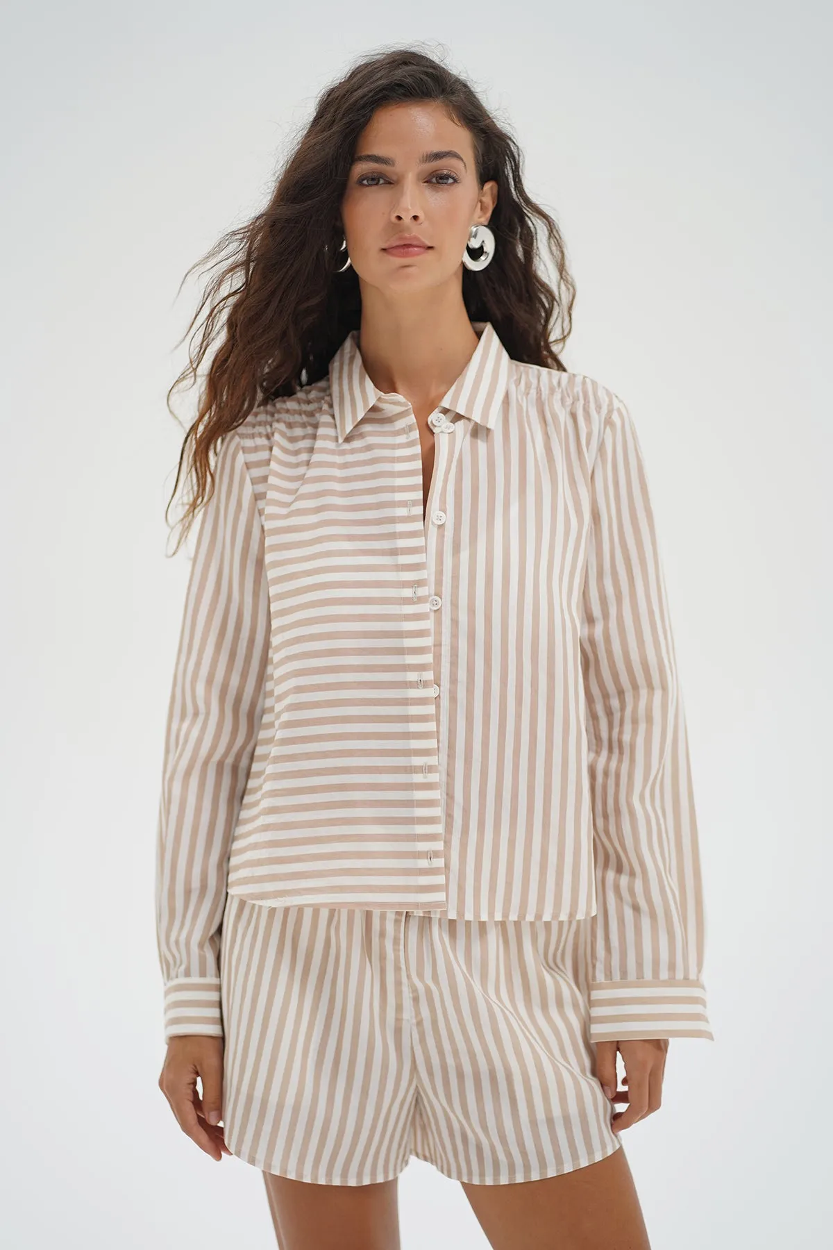 Bondi Button Up Blouse - Sandbar Stripe sold by LNA