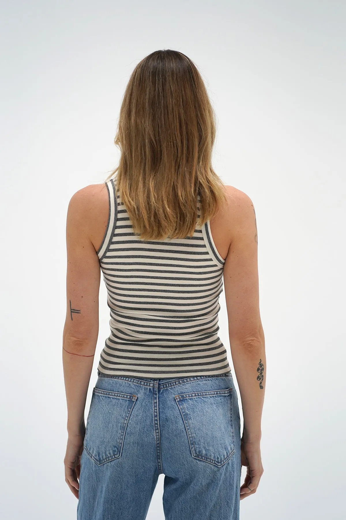 Deniz Tank - Greyscale Stripe sold by LNA product image thumbnail 4