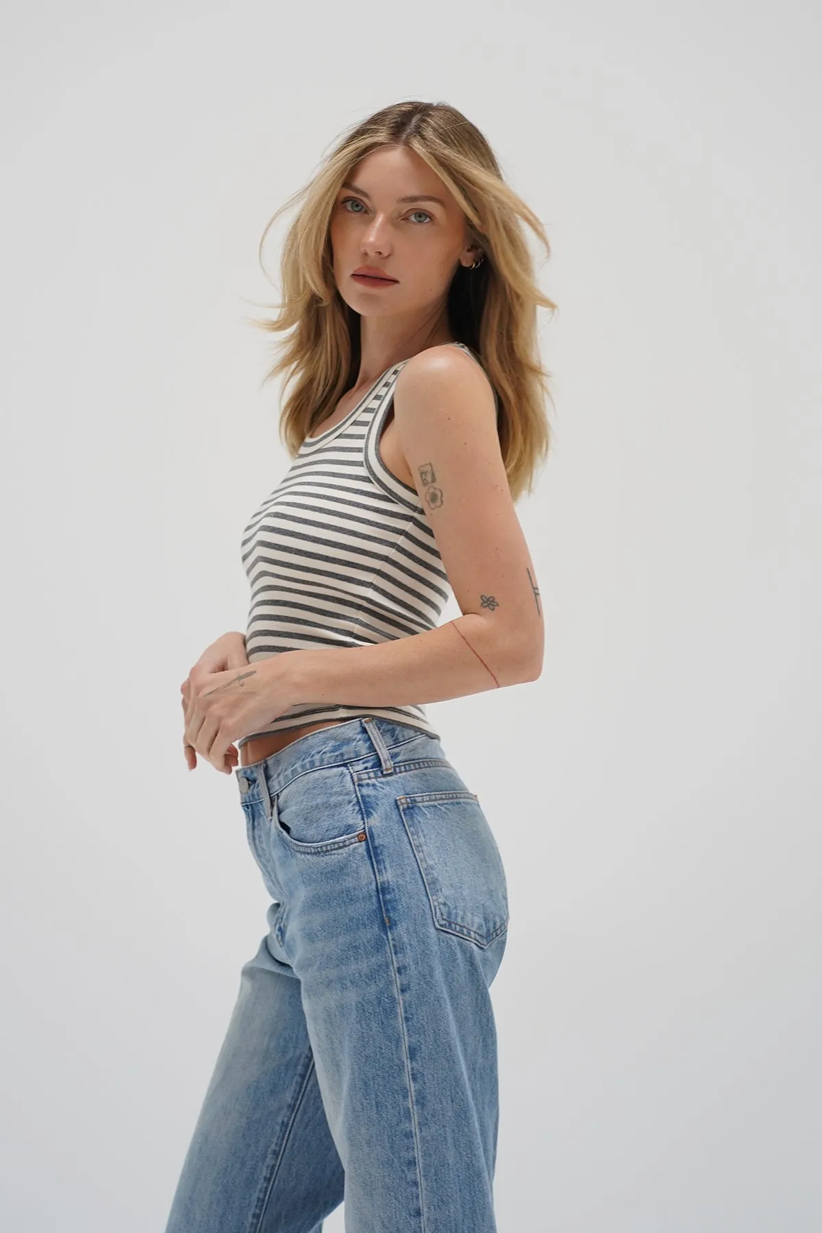 Deniz Tank - Greyscale Stripe sold by LNA product image thumbnail 3