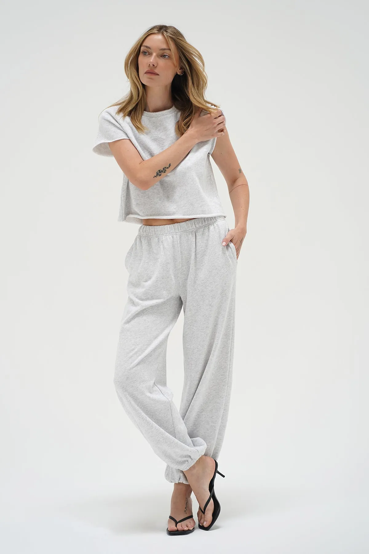 Summer Terry Short Sleeve Sweatshirt - Light Ash Heather Grey sold by LNA product image thumbnail 2