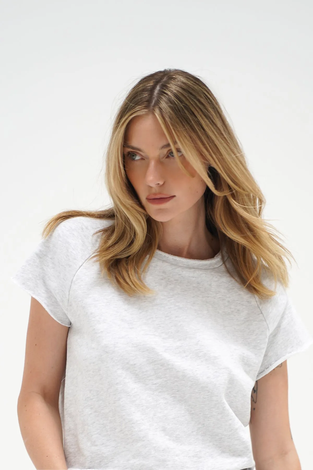 Summer Terry Short Sleeve Sweatshirt - Light Ash Heather Grey sold by LNA product image thumbnail 3