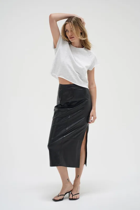 Summer Terry Short Sleeve Sweatshirt - Light Ash Heather Grey made by LNA