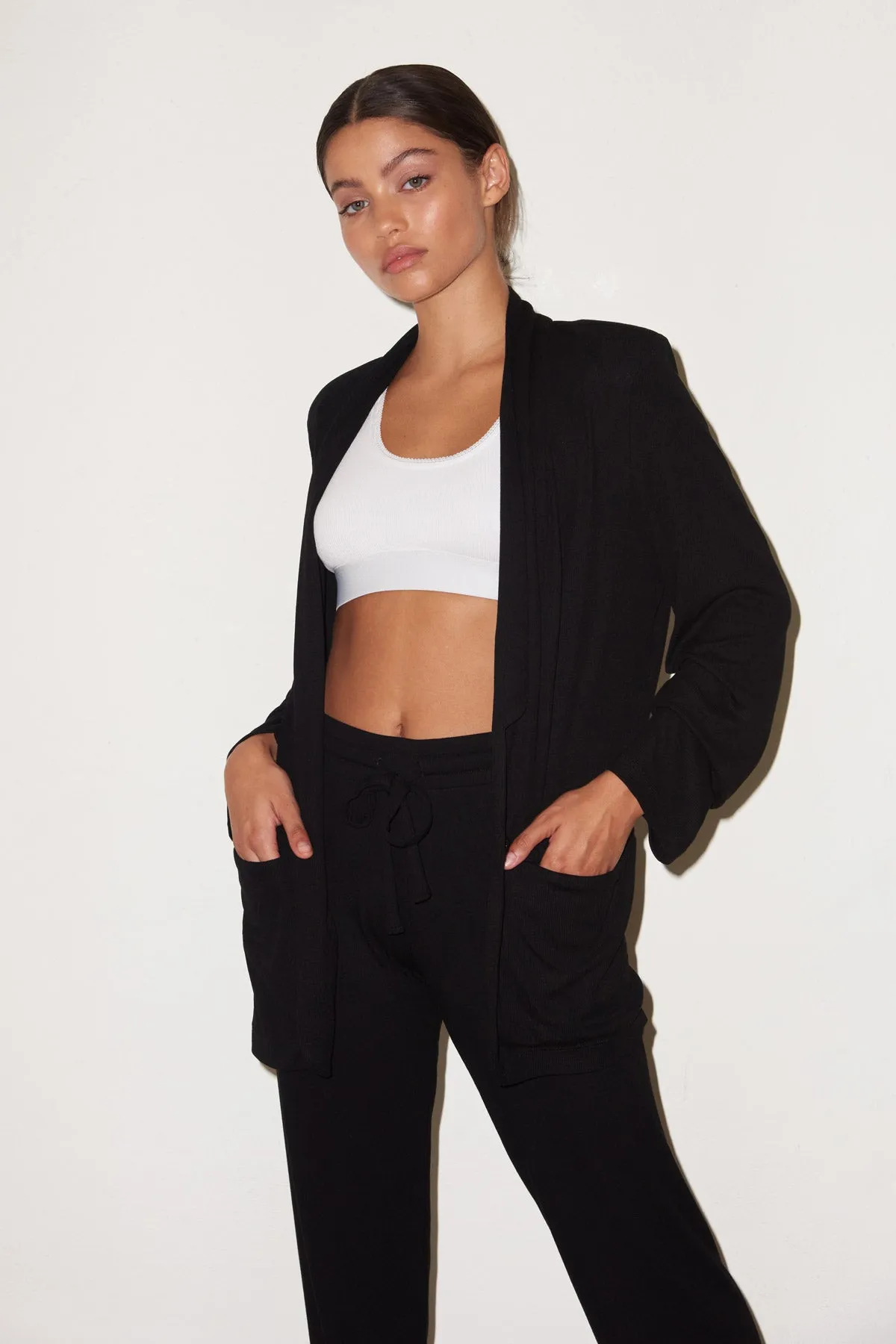 Core Ribbed Jogger - Black sold by LNA product image thumbnail 4