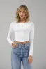 Arya Ribbed Long Sleeve - White sold by LNA