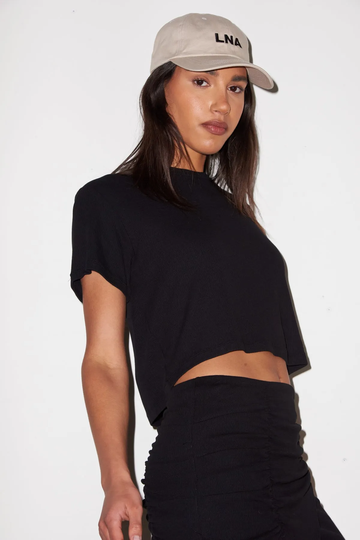 Billie Rib Tee - Black sold by LNA product image thumbnail 3
