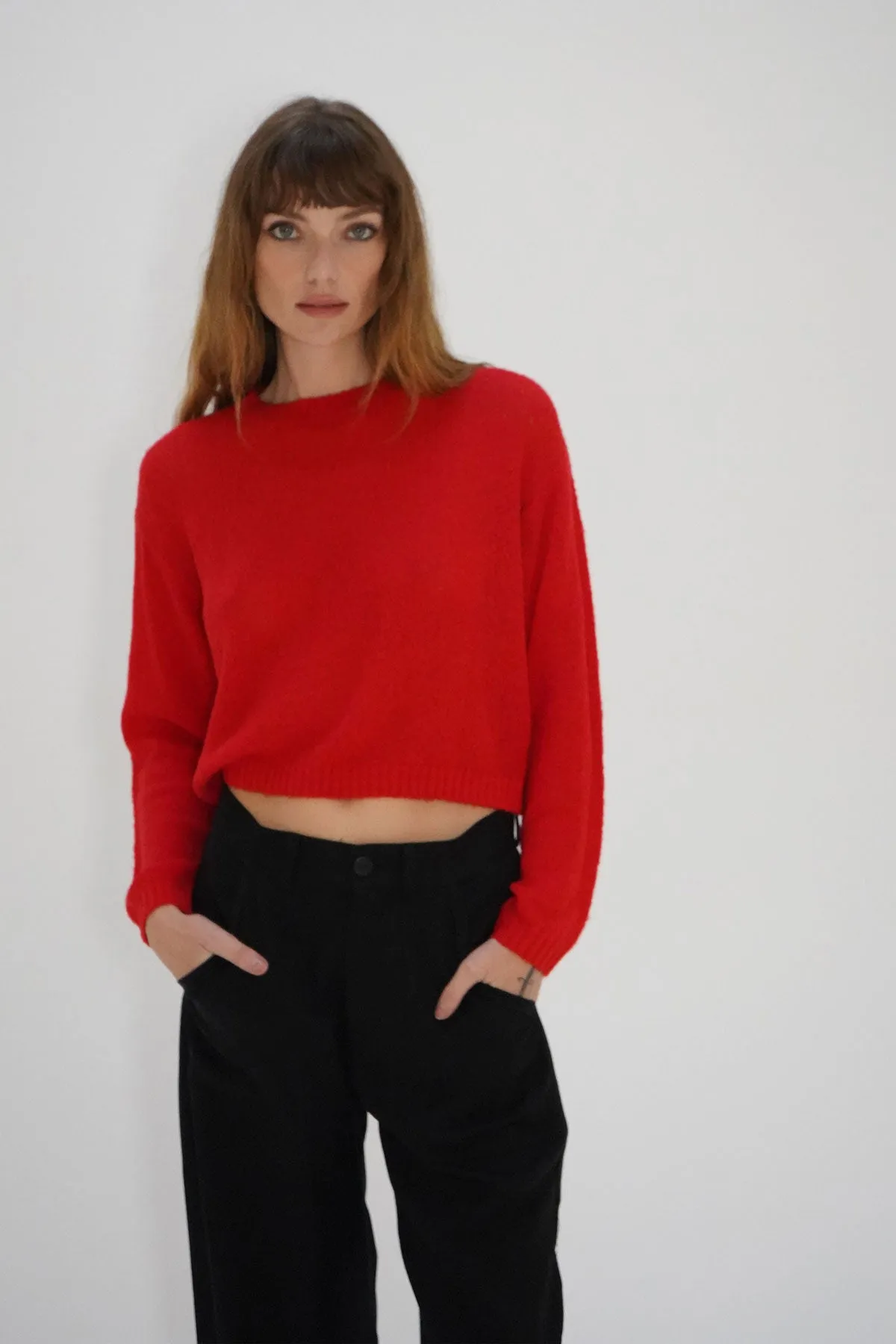 La Costa Semi Sheer Sweater - Bright Red sold by LNA product image thumbnail 2