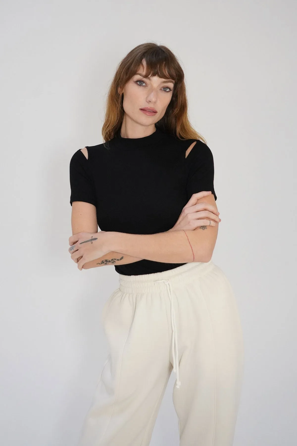 Juno Ribbed Top - Black sold by LNA