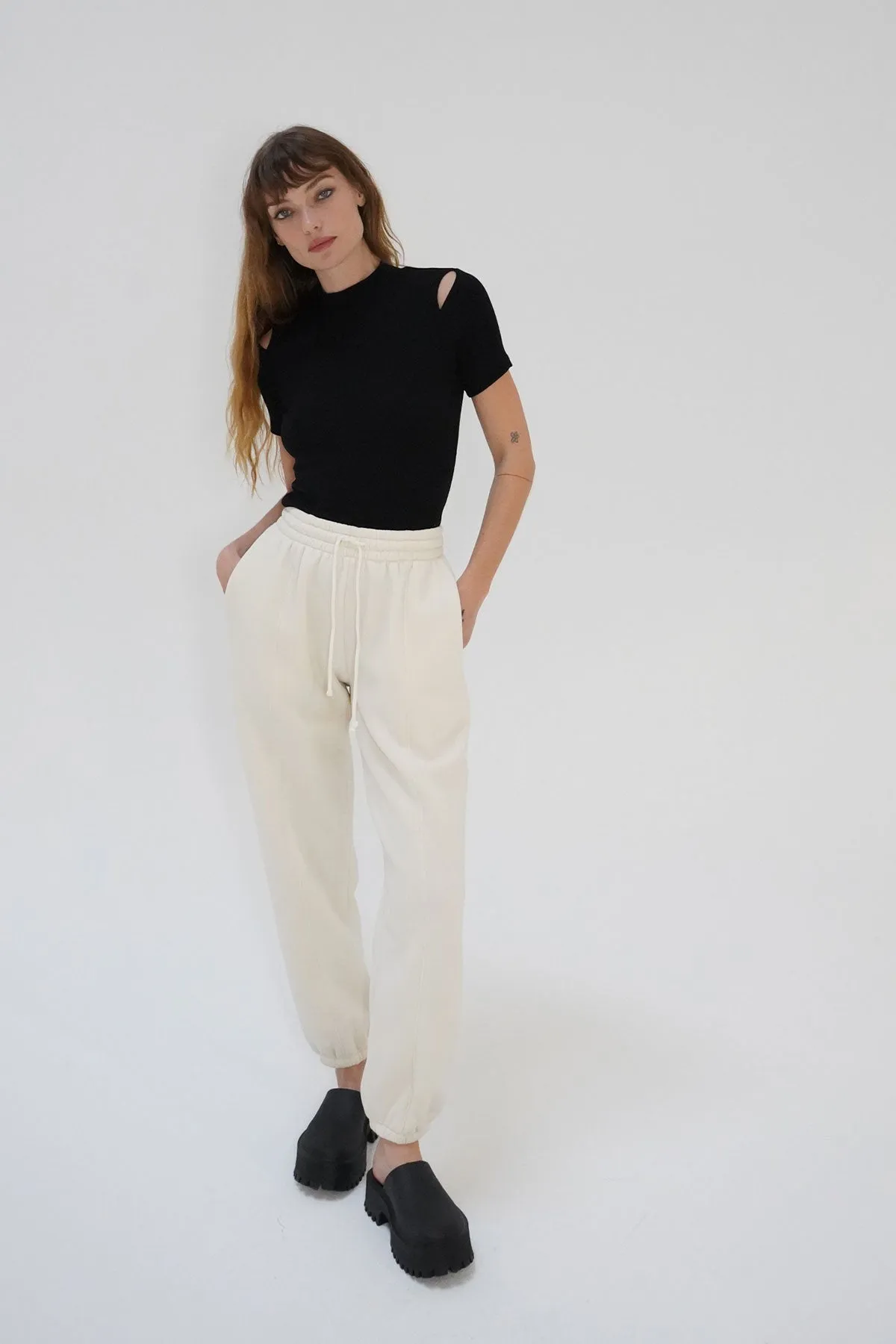 Juno Ribbed Top - Black sold by LNA product image thumbnail 2