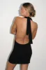Dallas Tie Back Halter Dress - Black sold by LNA