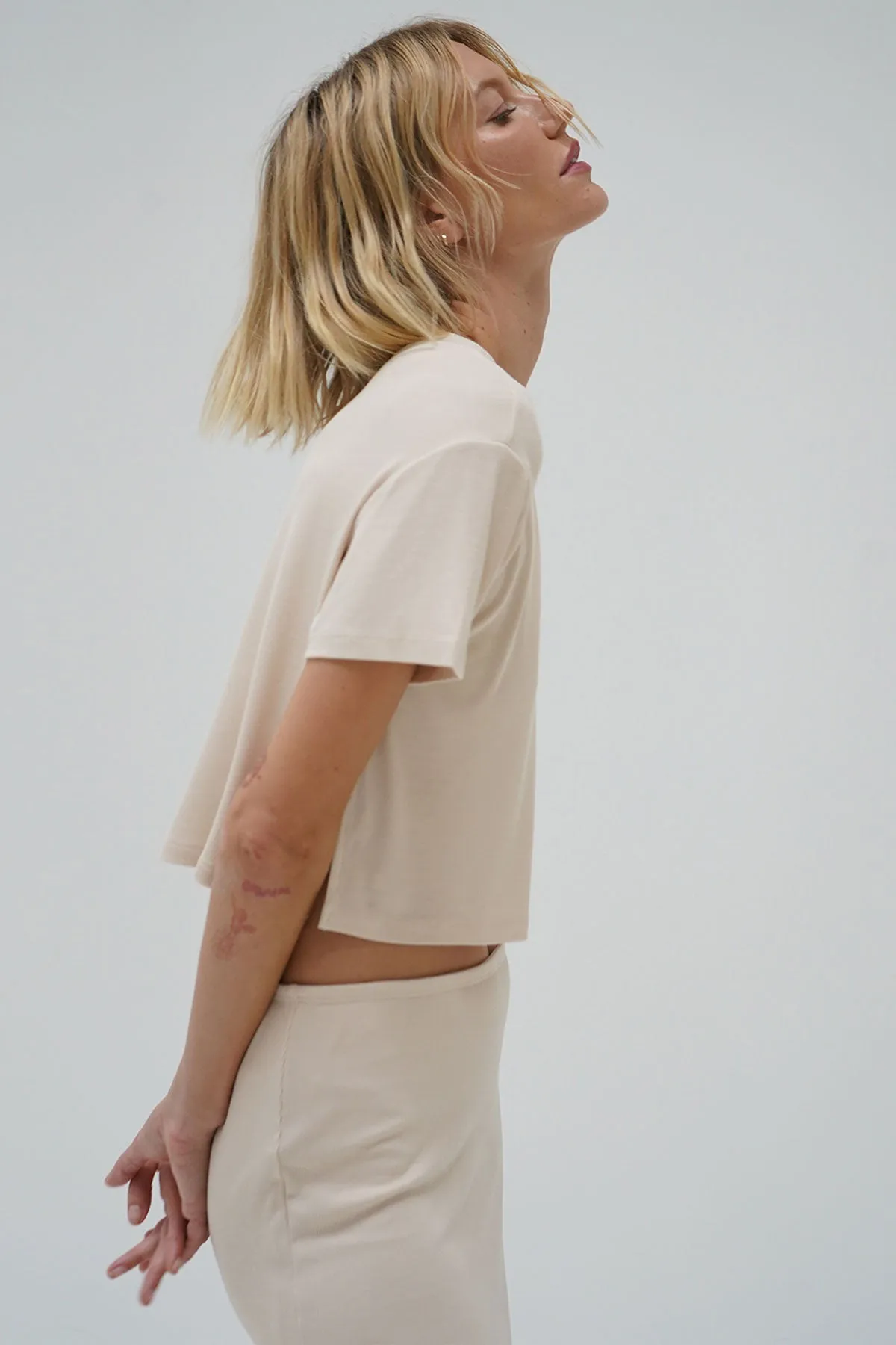 Brooklyn Ribbed Tee - Bone sold by LNA product image thumbnail 3