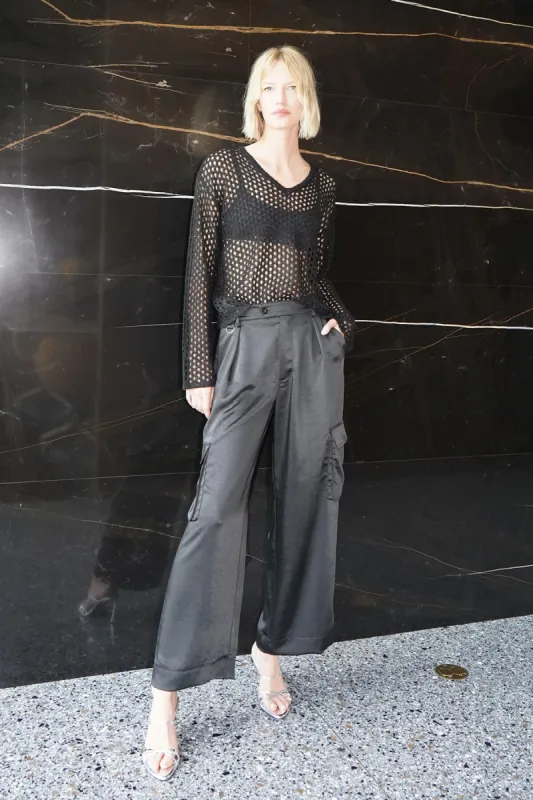 Lou Silky Cargo Pant - Black sold by LNA