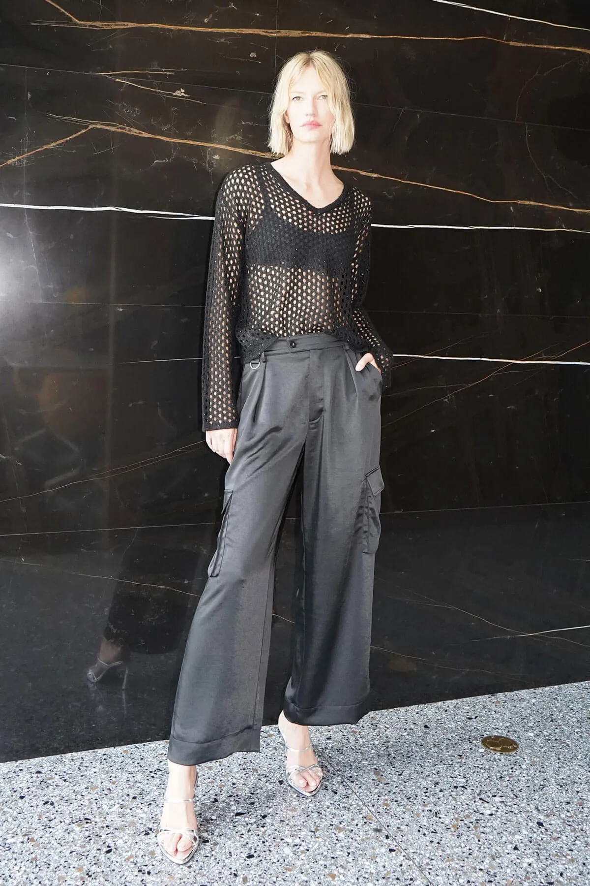 Lou Silky Cargo Pant - Black sold by LNA