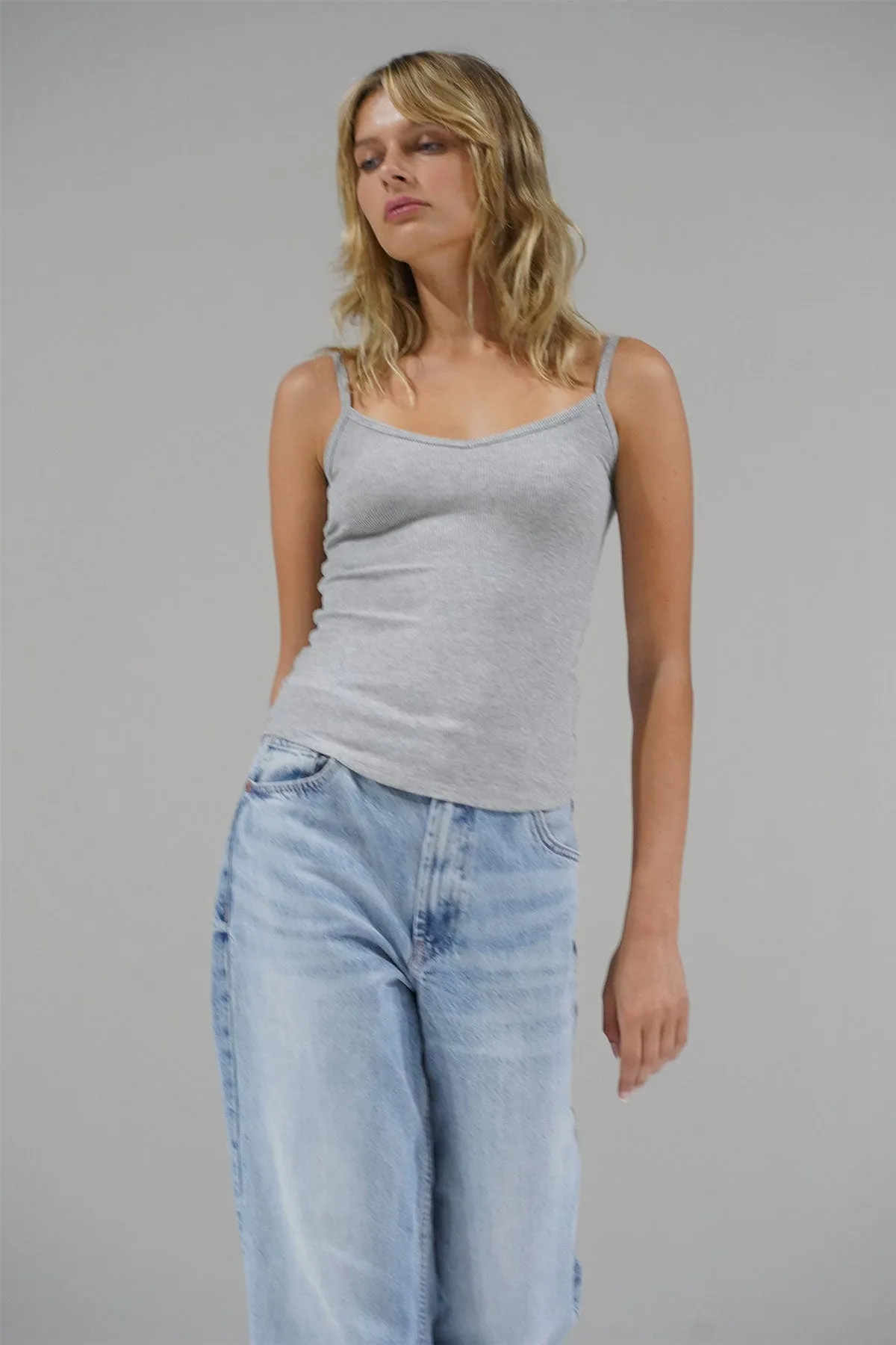 Lia Ribbed Cami - Heather Grey sold by LNA product image thumbnail 2