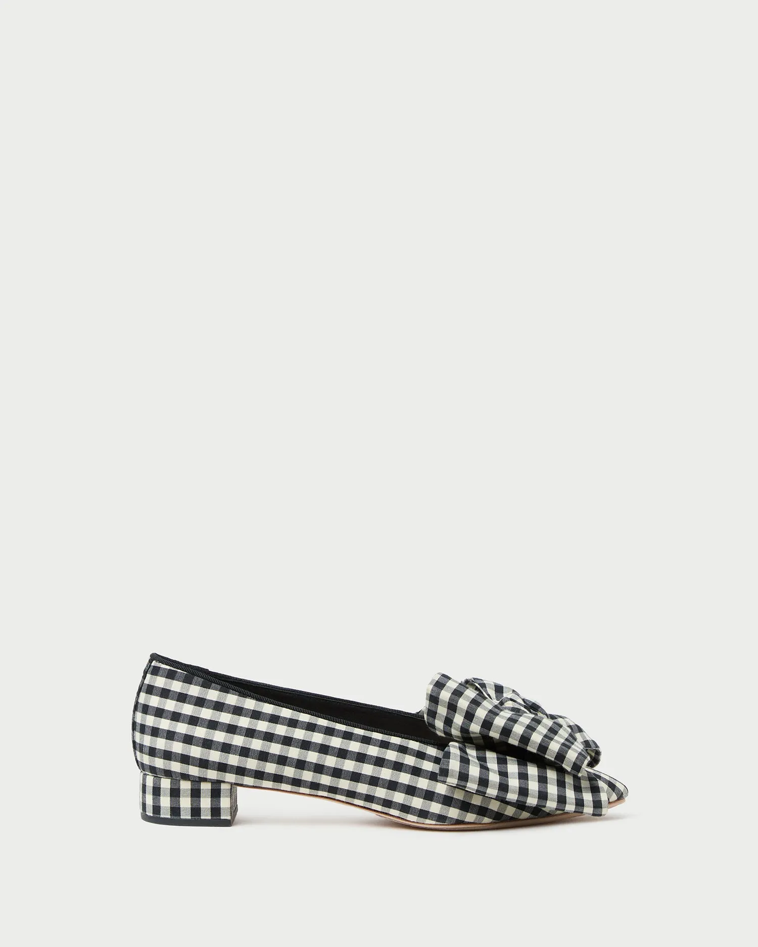 Noa Black/White Gingham Bow Flat sold by Loeffler Randall product image thumbnail 3