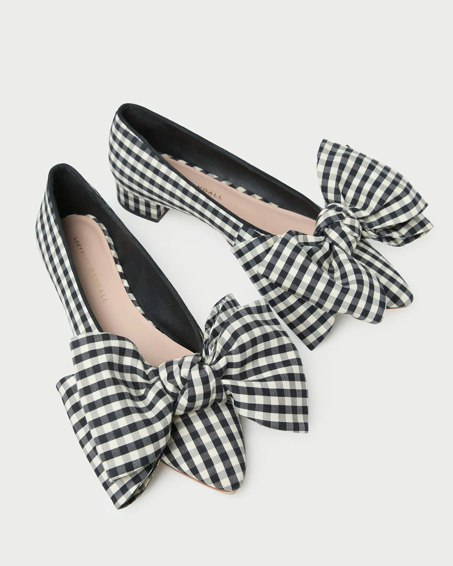 Noa Black/White Gingham Bow Flat sold by Loeffler Randall product image thumbnail 4
