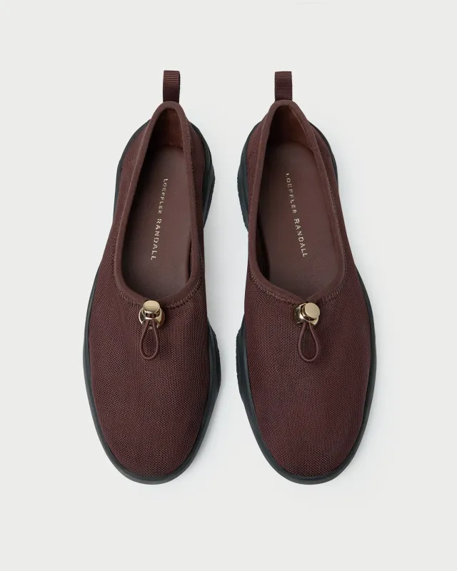 Raina Dark Brown Mesh Flat sold by Loeffler Randall