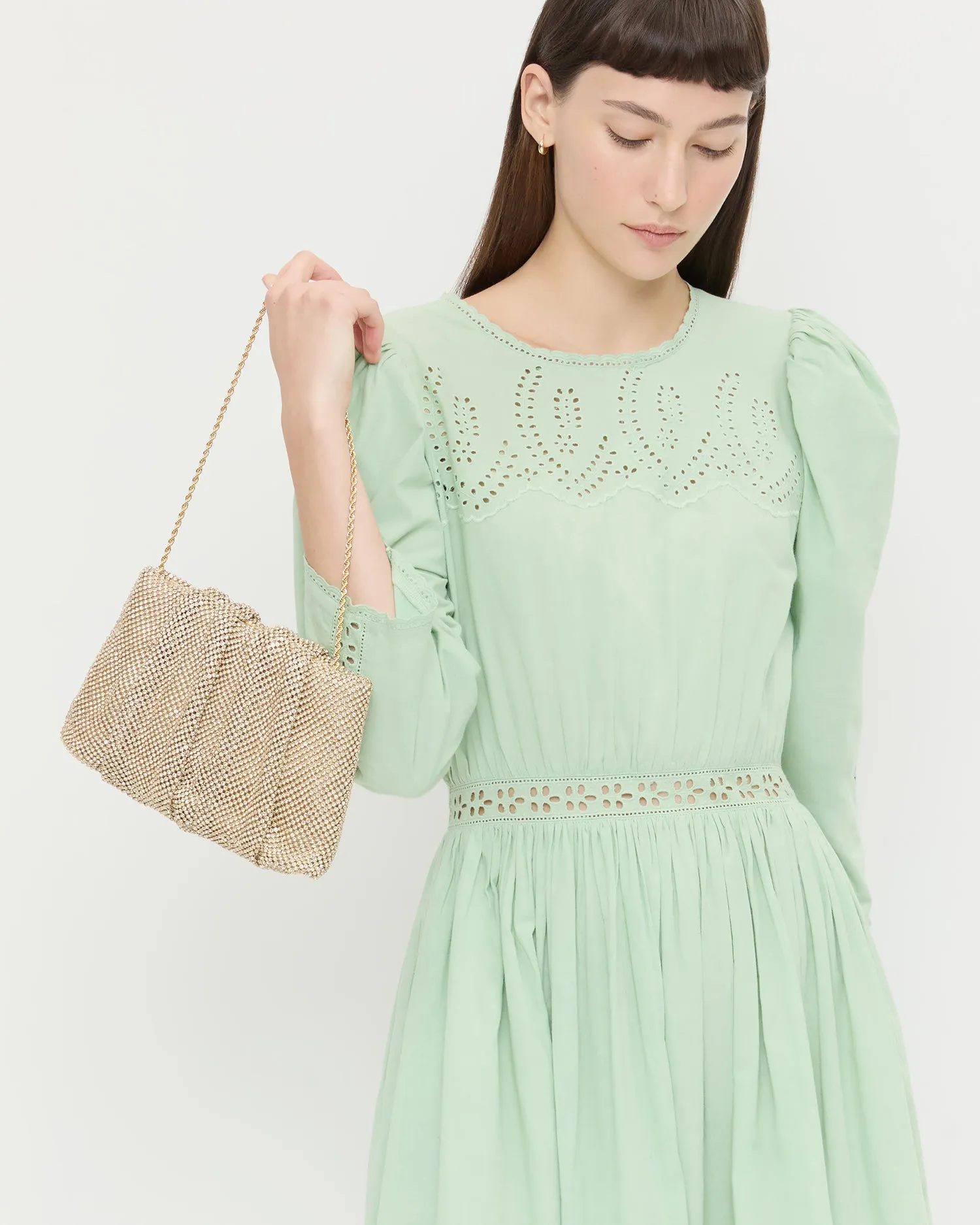 Serena Gold Diamanté Gathered Clutch sold by Loeffler Randall product image thumbnail 5