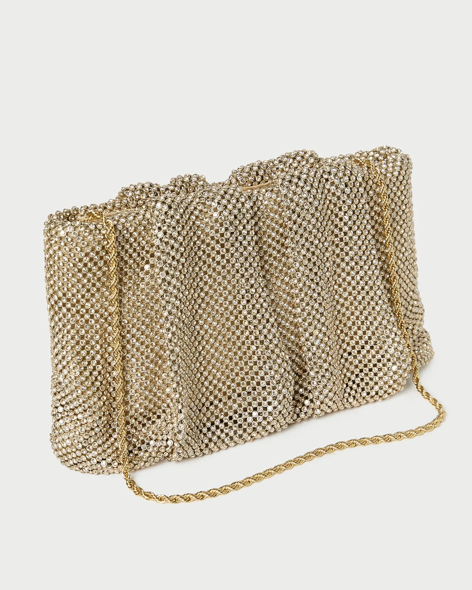 Serena Gold Diamanté Gathered Clutch sold by Loeffler Randall product image thumbnail 2
