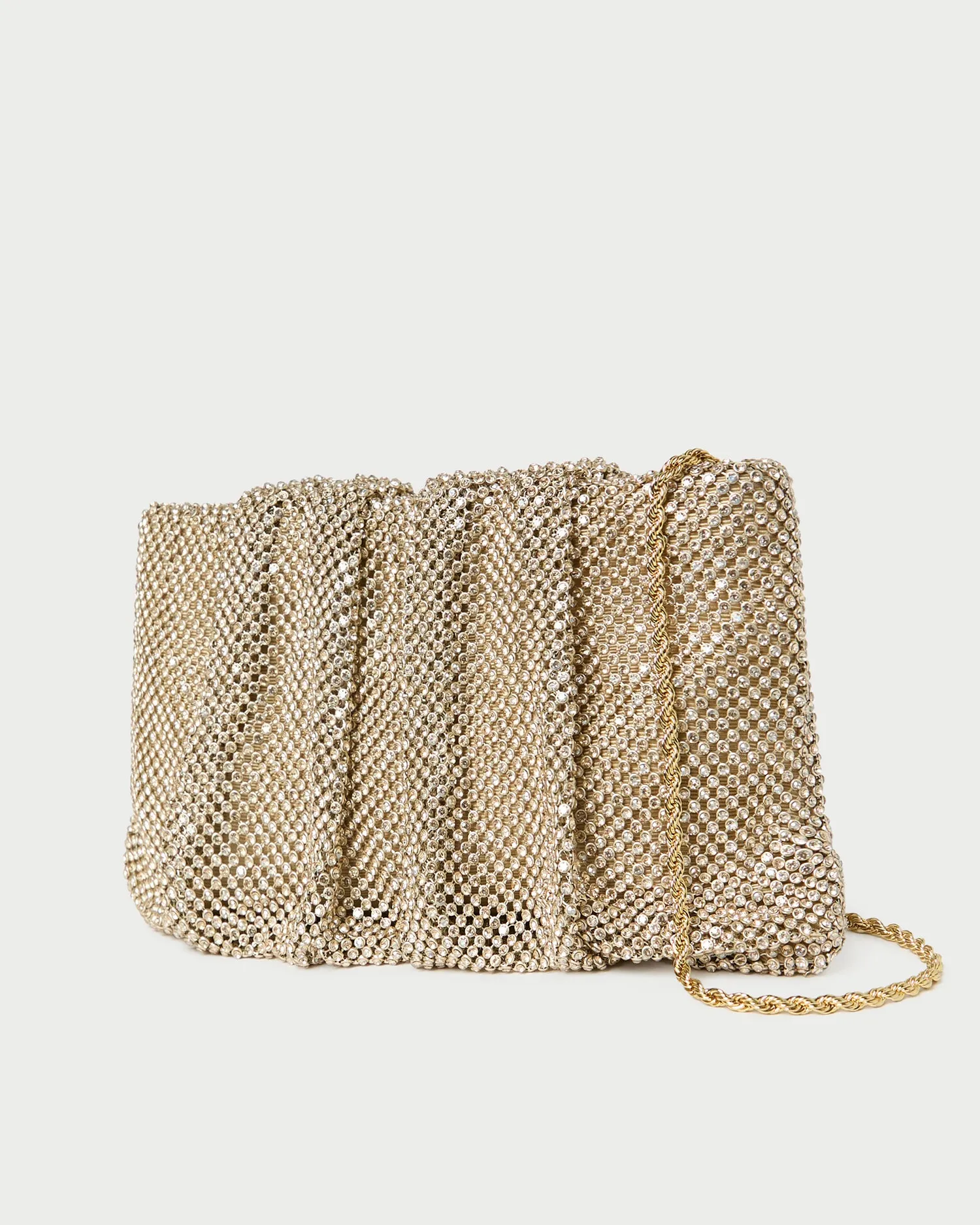 Serena Gold Diamanté Gathered Clutch sold by Loeffler Randall product image thumbnail 3
