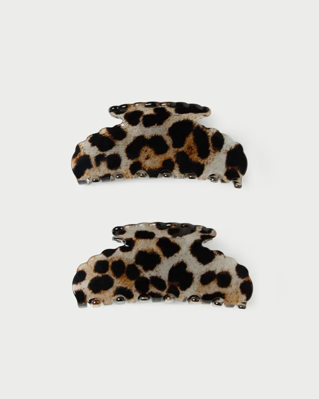 Yuri Leopard Hair Clip Set sold by Loeffler Randall