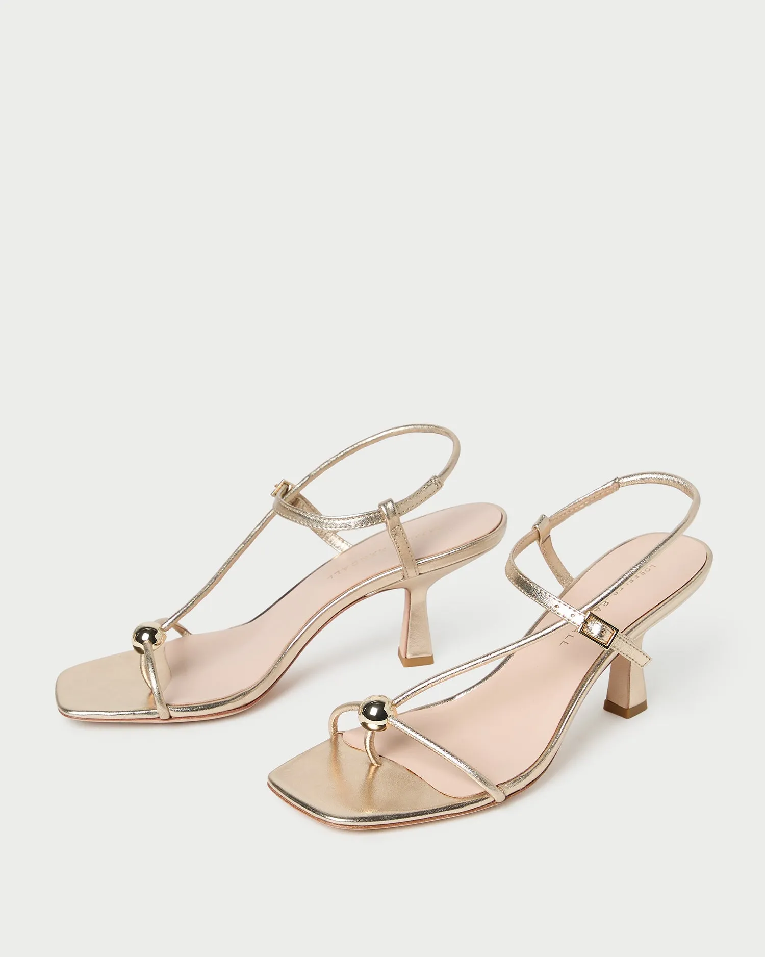 Triana Champagne Leather Mid-Heel Sandal sold by Loeffler Randall product image thumbnail 4