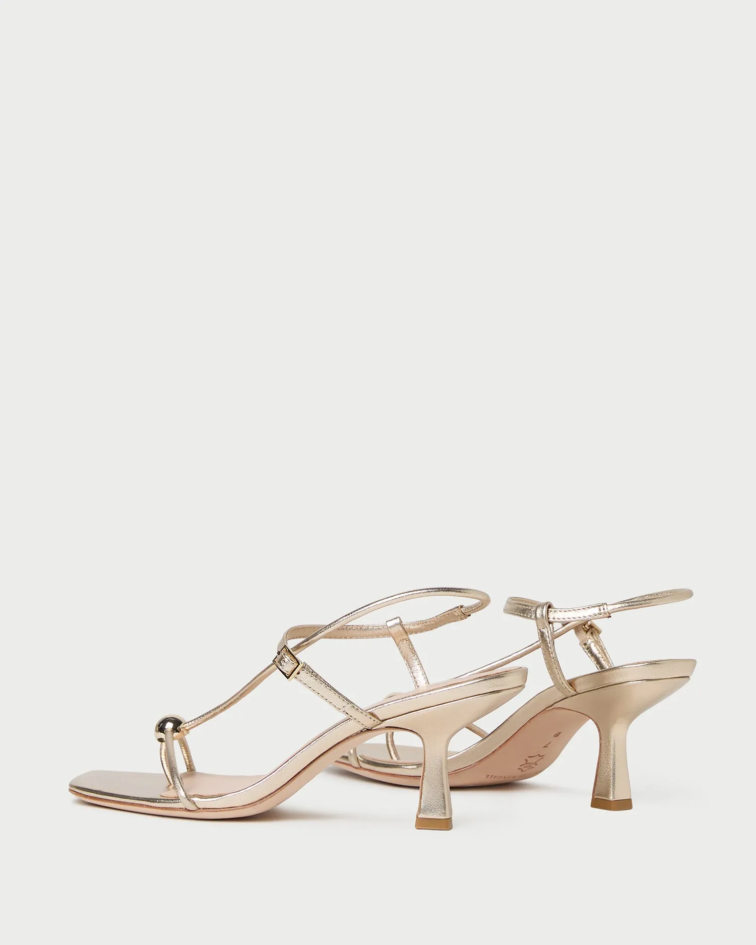 Triana Champagne Leather Mid-Heel Sandal sold by Loeffler Randall product image thumbnail 5