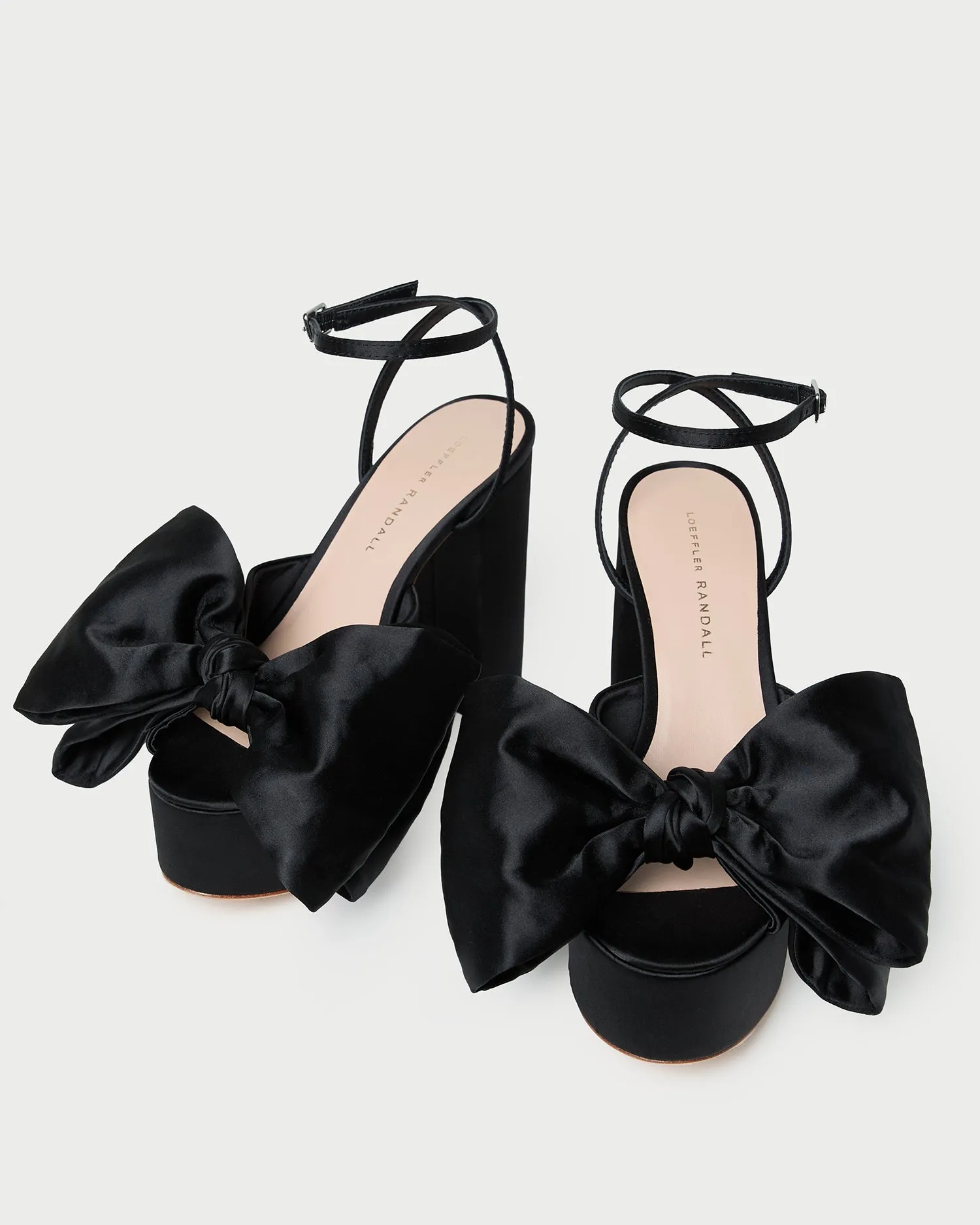 Kiki Black Satin Platform Sandal sold by Loeffler Randall product image thumbnail 4
