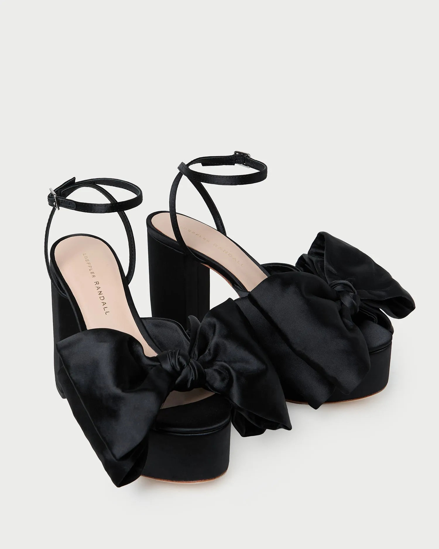 Kiki Black Satin Platform Sandal sold by Loeffler Randall product image thumbnail 3