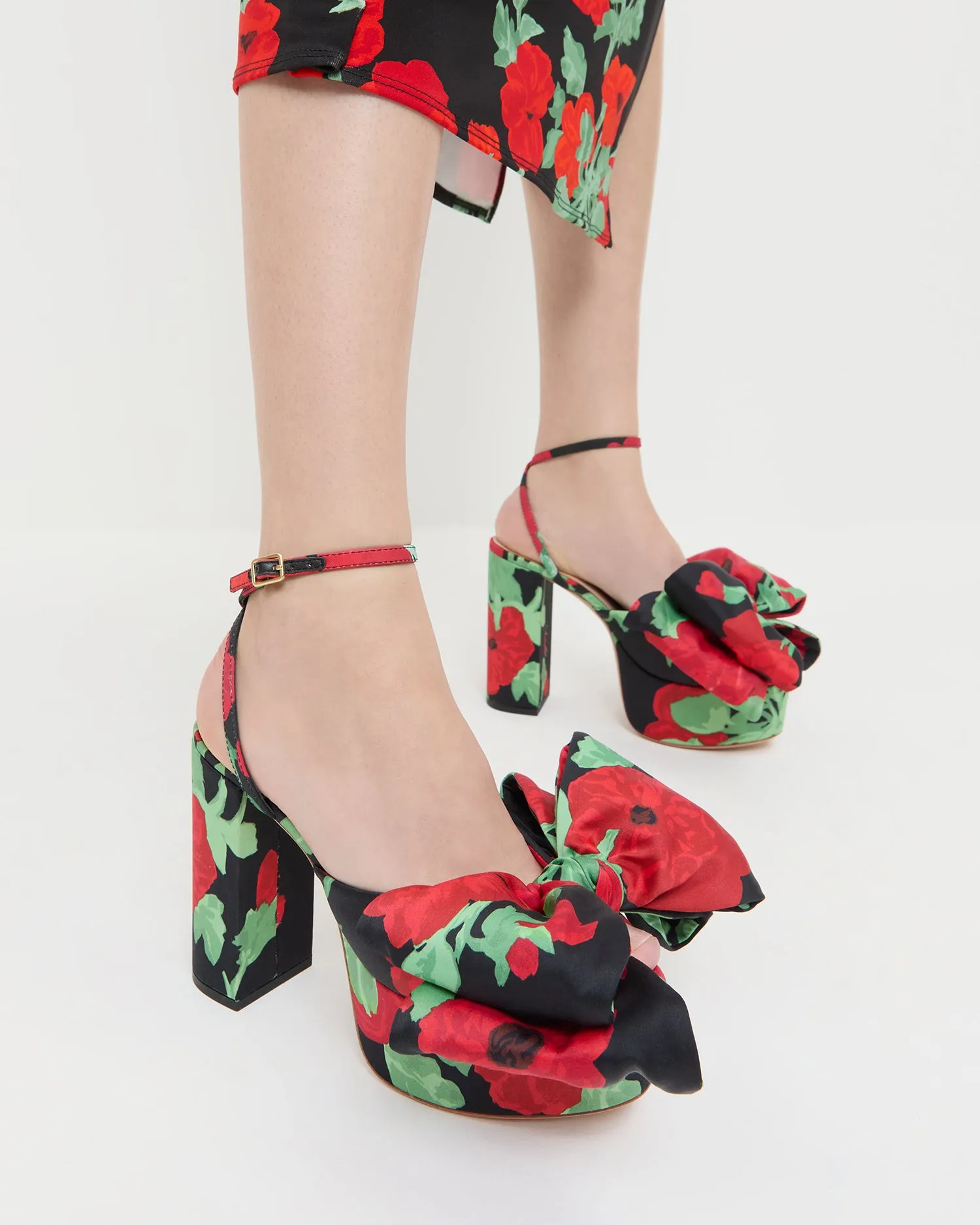 Kiki Black Floral Platform Sandal sold by Loeffler Randall product image thumbnail 2