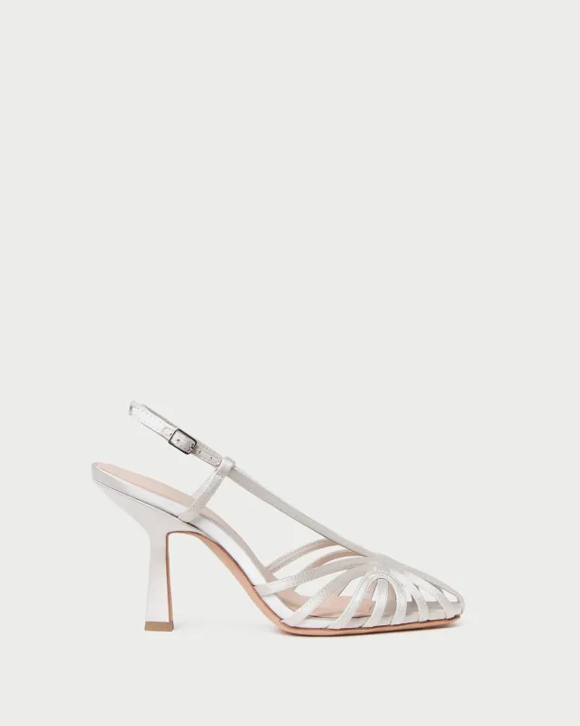 Alexandra Cream Slingback Heeled Sandal sold by Loeffler Randall
