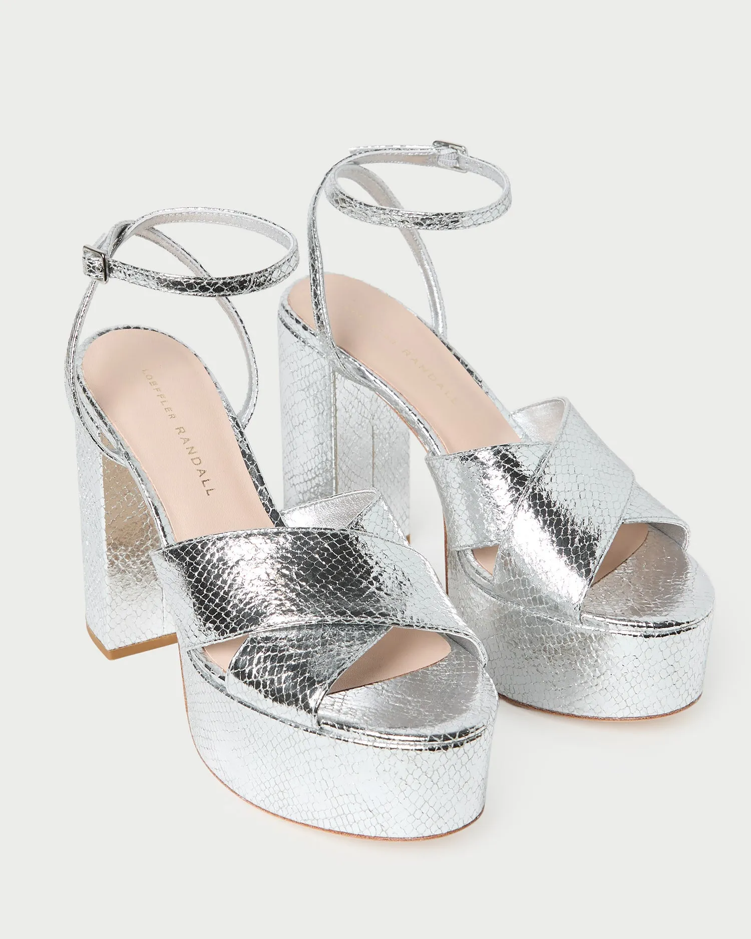 Loretta Silver Snake Platform Sandal sold by Loeffler Randall product image thumbnail 3