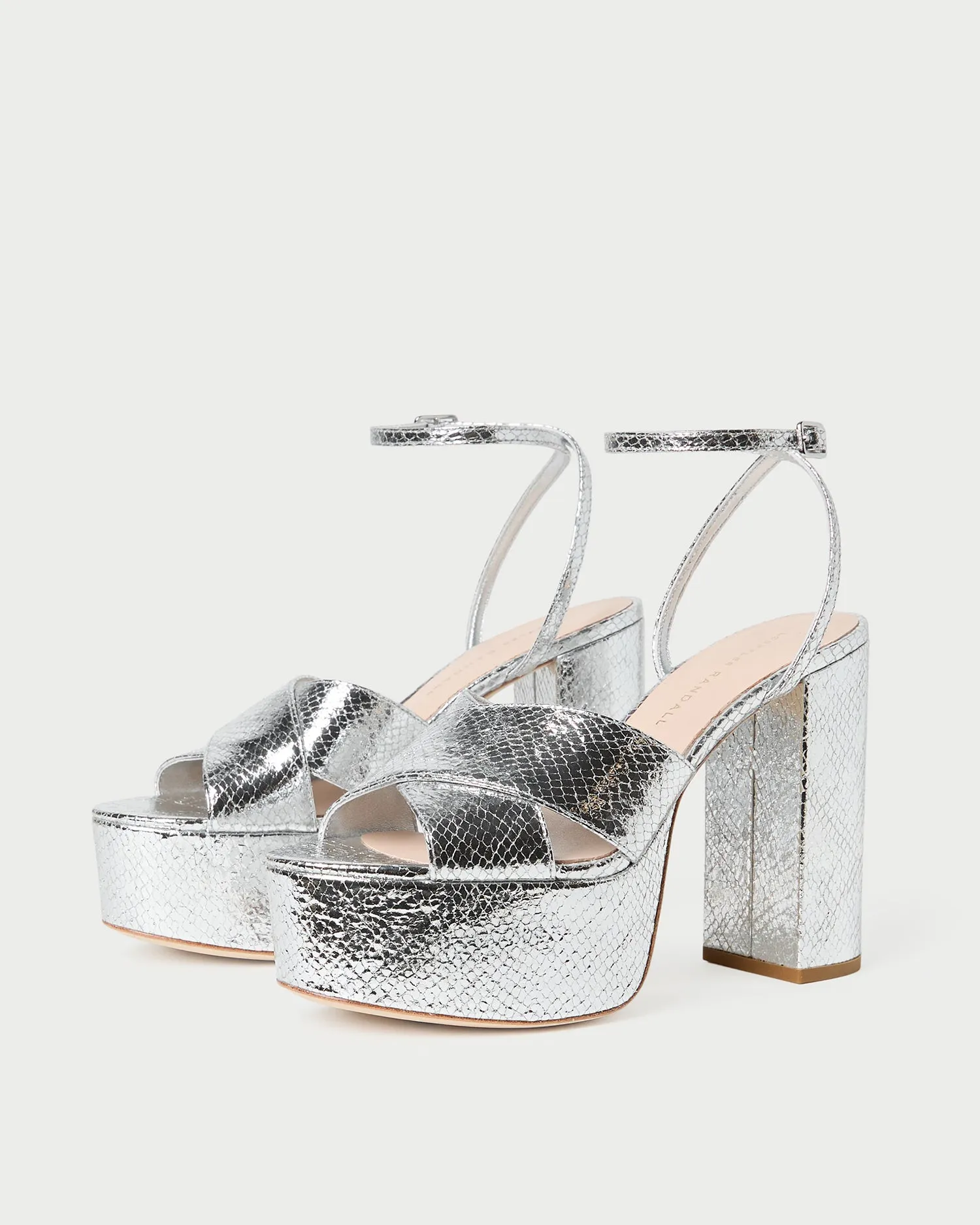 Loretta Silver Snake Platform Sandal sold by Loeffler Randall product image thumbnail 4