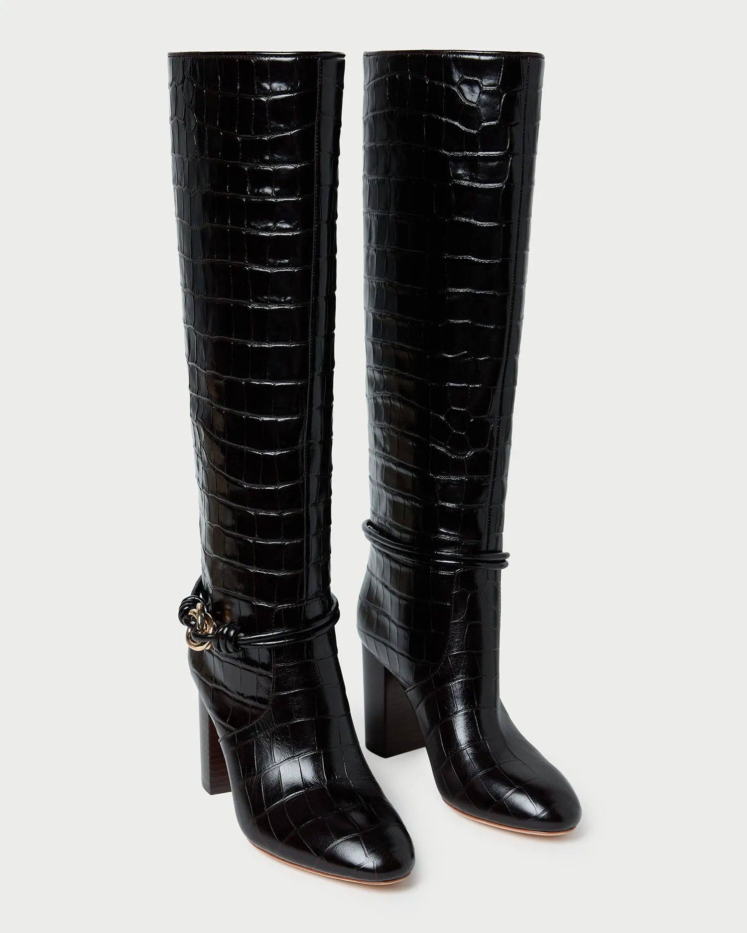 Goldy Crocodile/Gold Leather Tall Boot sold by Loeffler Randall product image thumbnail 3