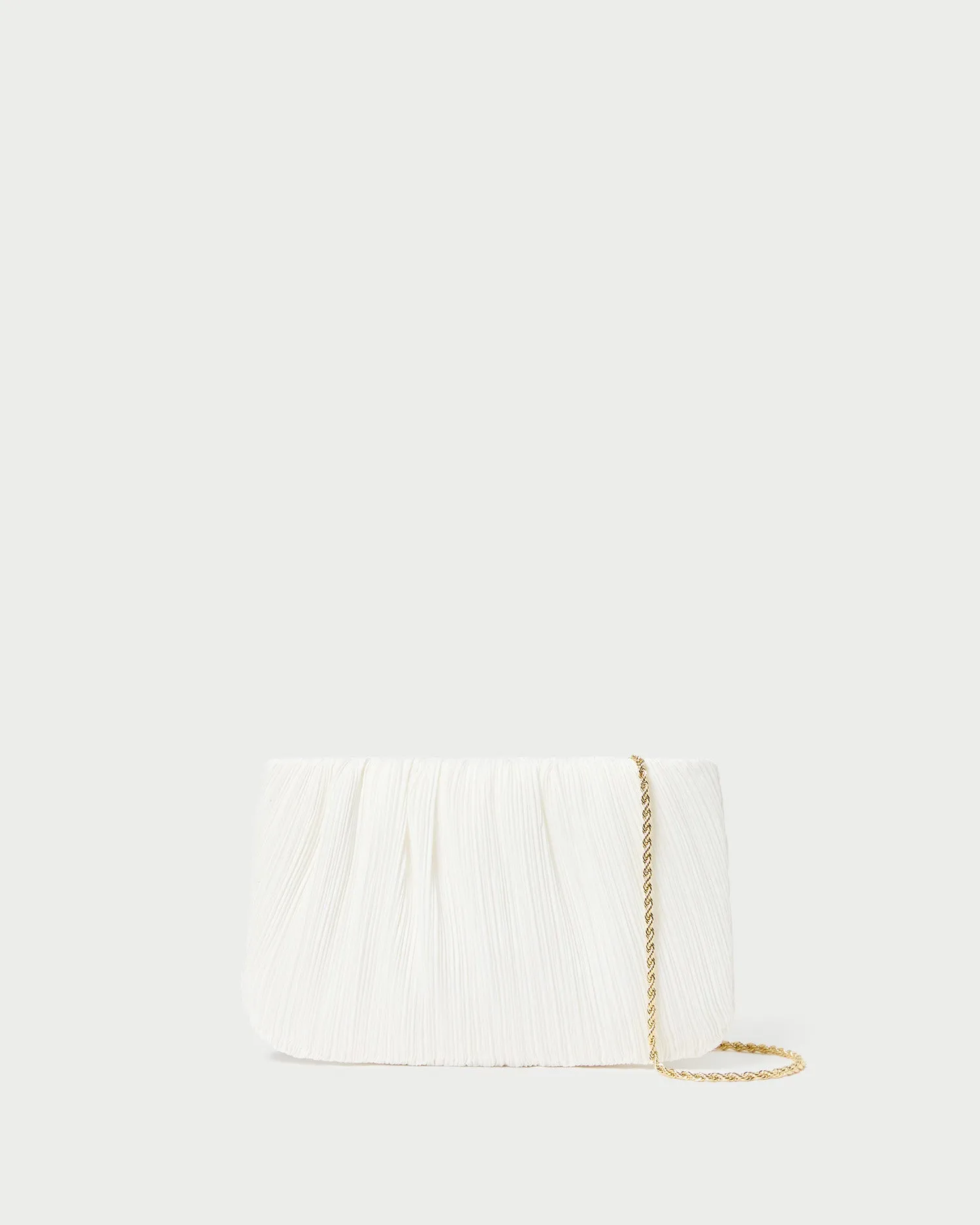 Brit White Flat Pleated Clutch sold by Loeffler Randall