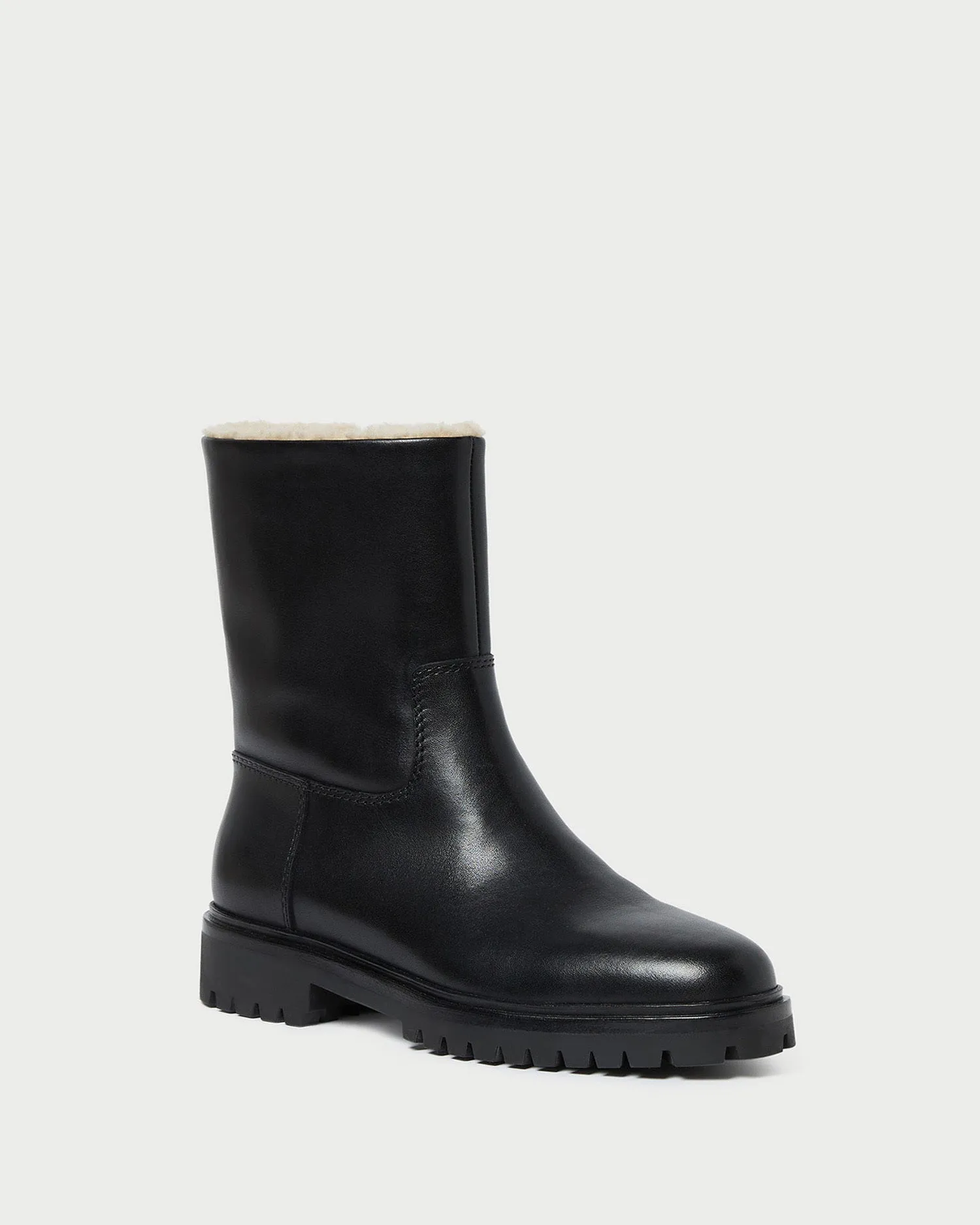 Damian Black Leather Lug Sole Boot sold by Loeffler Randall product image thumbnail 3
