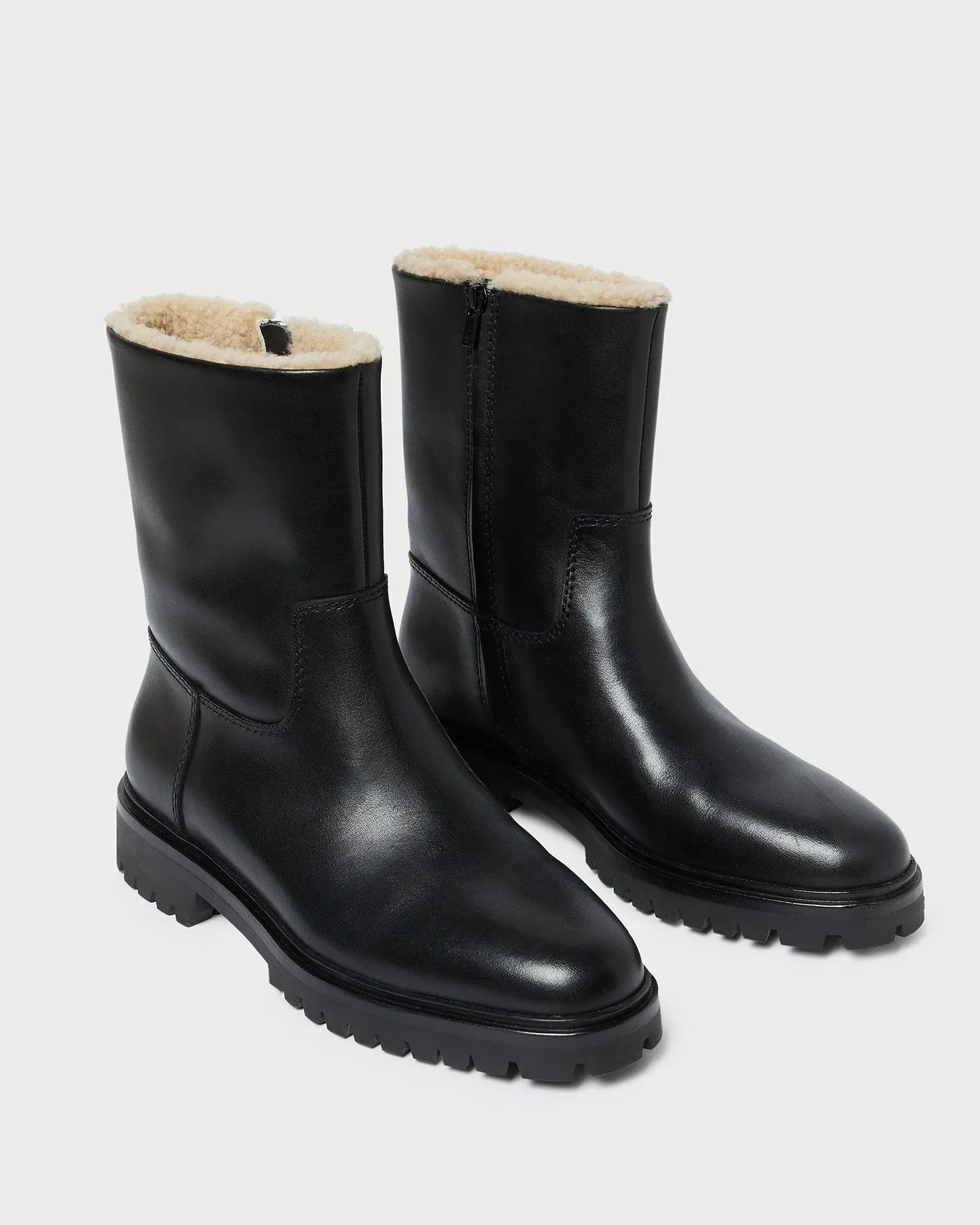 Damian Black Leather Lug Sole Boot sold by Loeffler Randall product image thumbnail 4