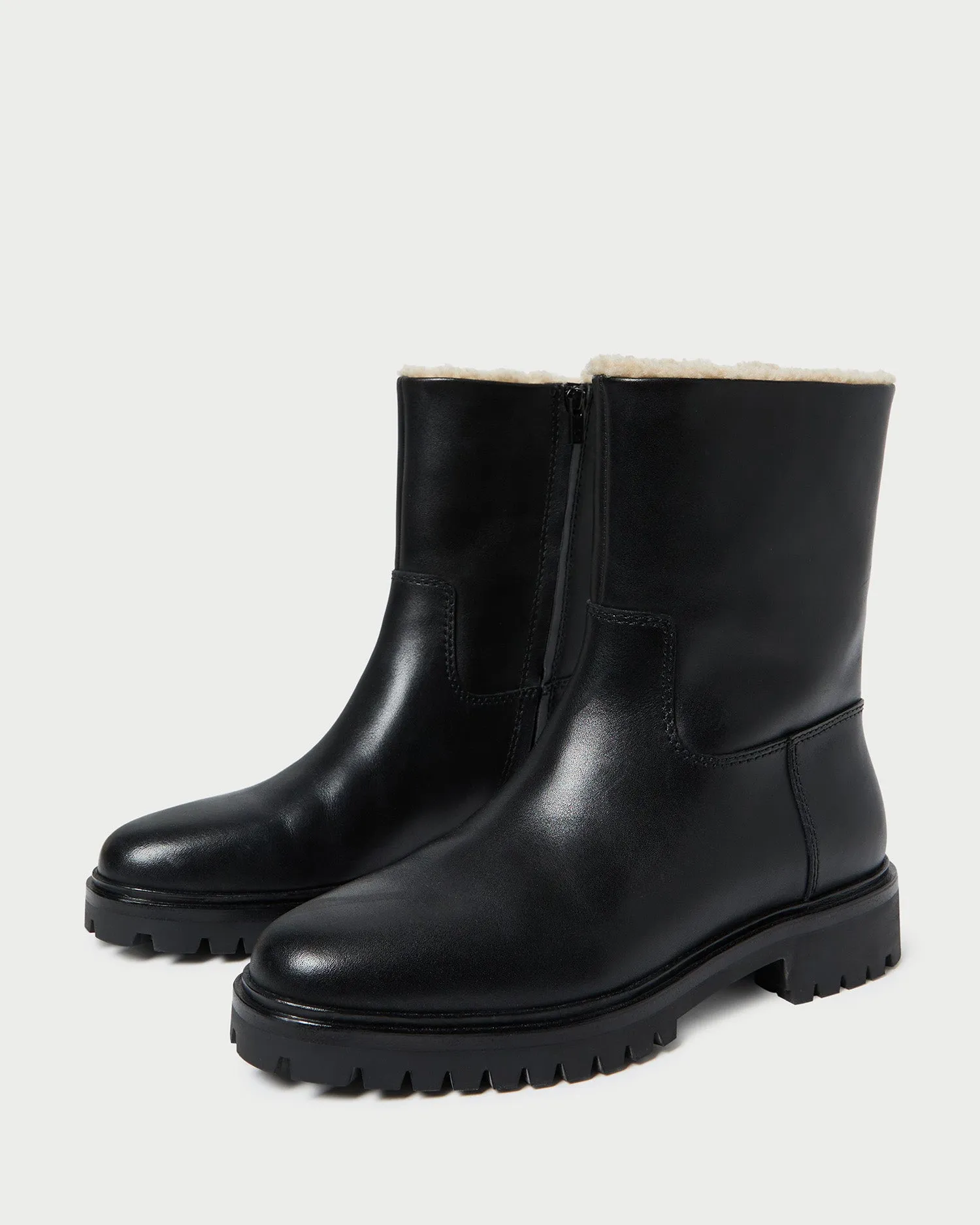 Damian Black Leather Lug Sole Boot sold by Loeffler Randall product image thumbnail 5