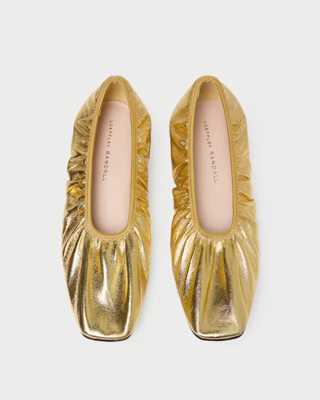 Tove Gold Leather Ballet Flat sold by Loeffler Randall
