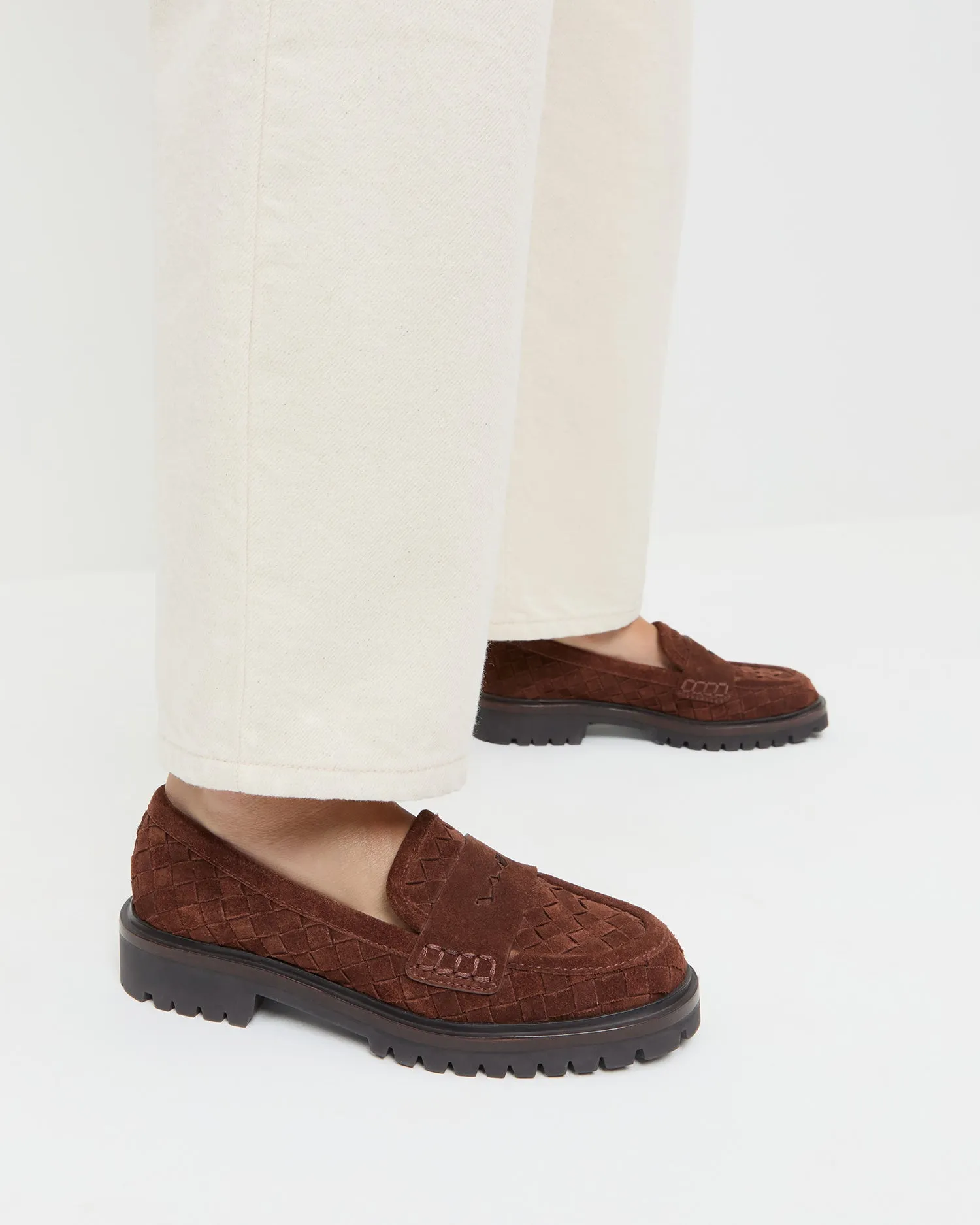 Rina Espresso Woven Suede Loafer sold by Loeffler Randall product image thumbnail 2