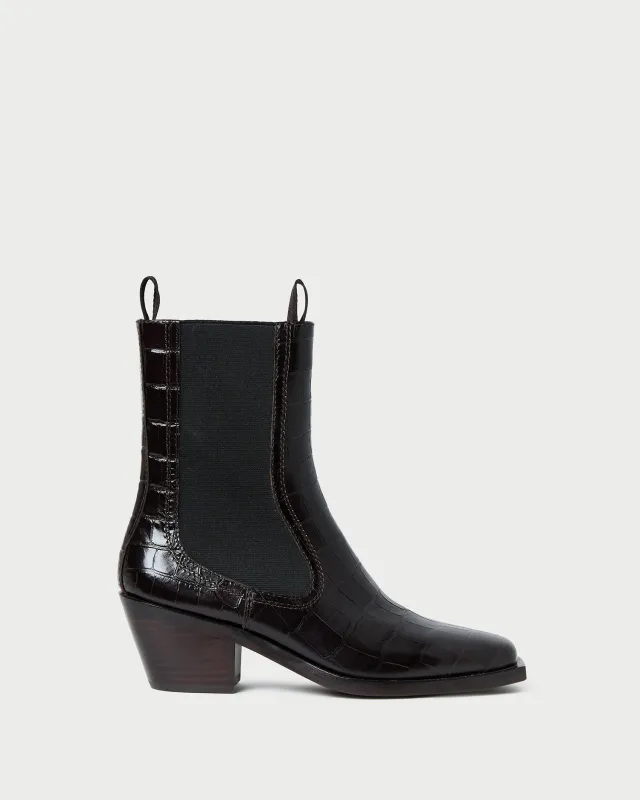 Nat Crocodile Leather Ankle Boot made by Loeffler Randall