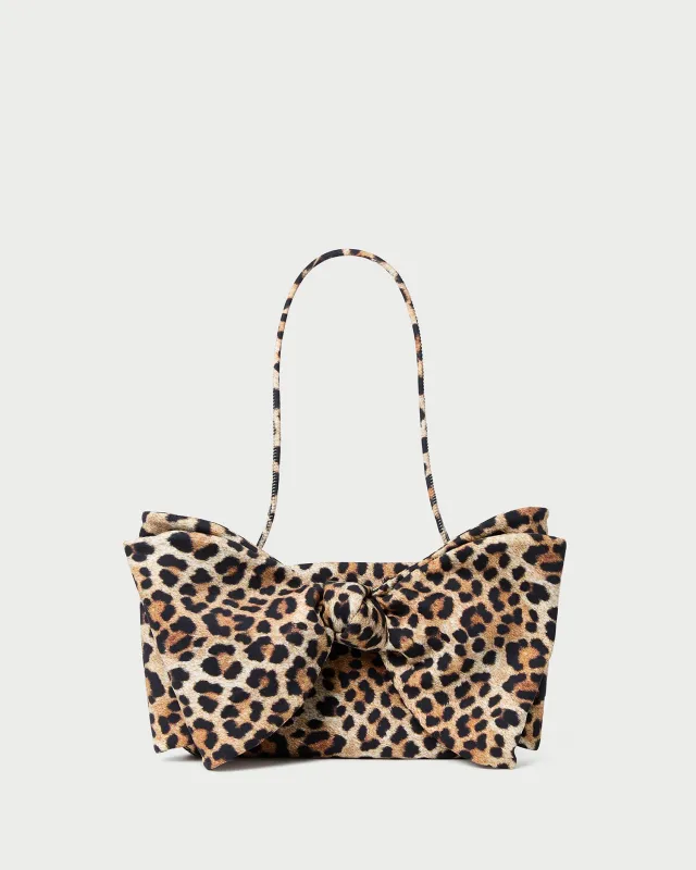 Valerie Leopard Jersey Bow Bag made by Loeffler Randall