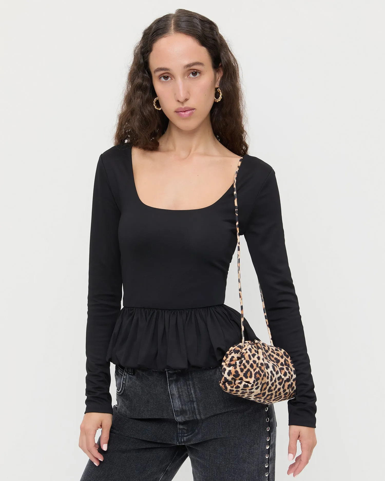 Bailey Leopard Jersey Dome Clutch sold by Loeffler Randall product image thumbnail 5