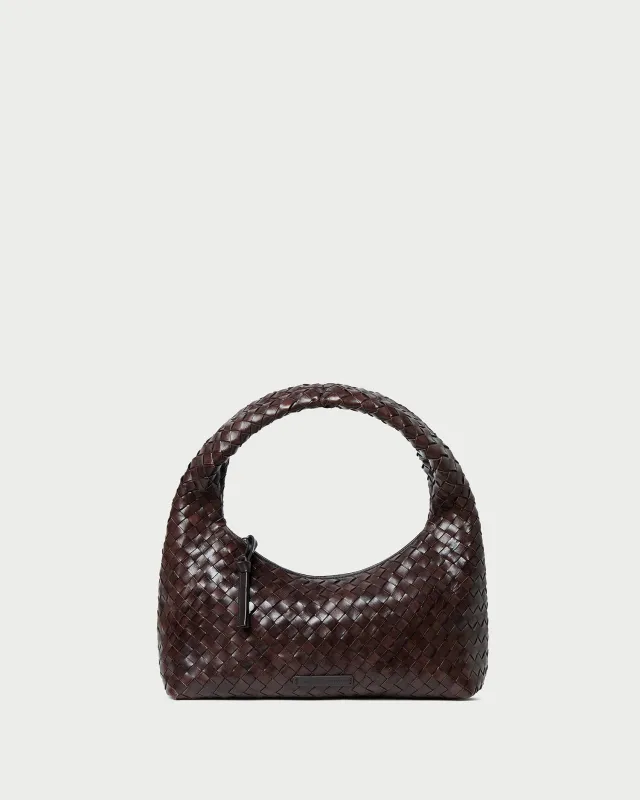 Mercer Chocolate Woven Shoulder Bag sold by Loeffler Randall